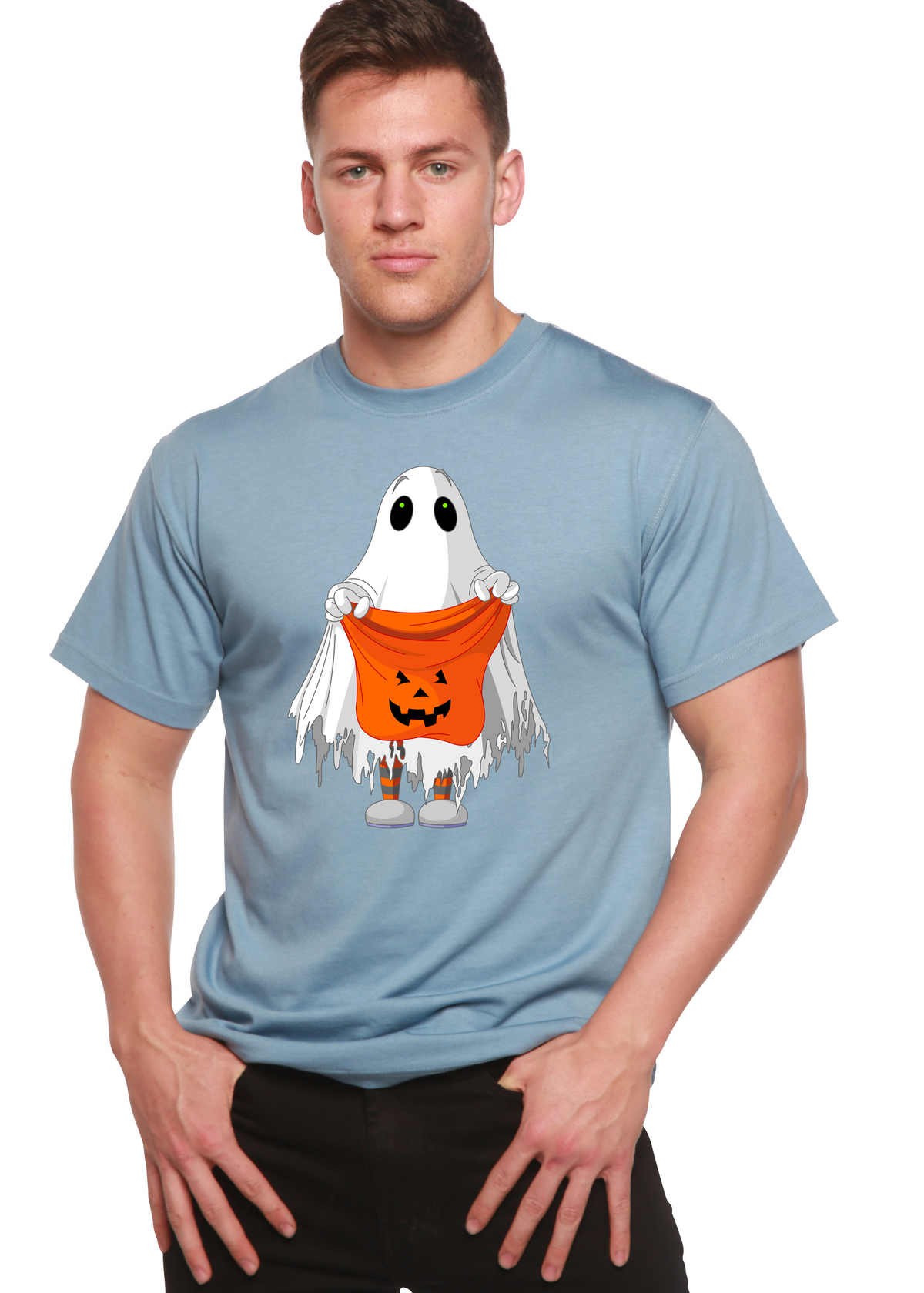 Boo Halloween Men's Bamboo Viscose/Organic Cotton Short Sleeve Graphic T-Shirt