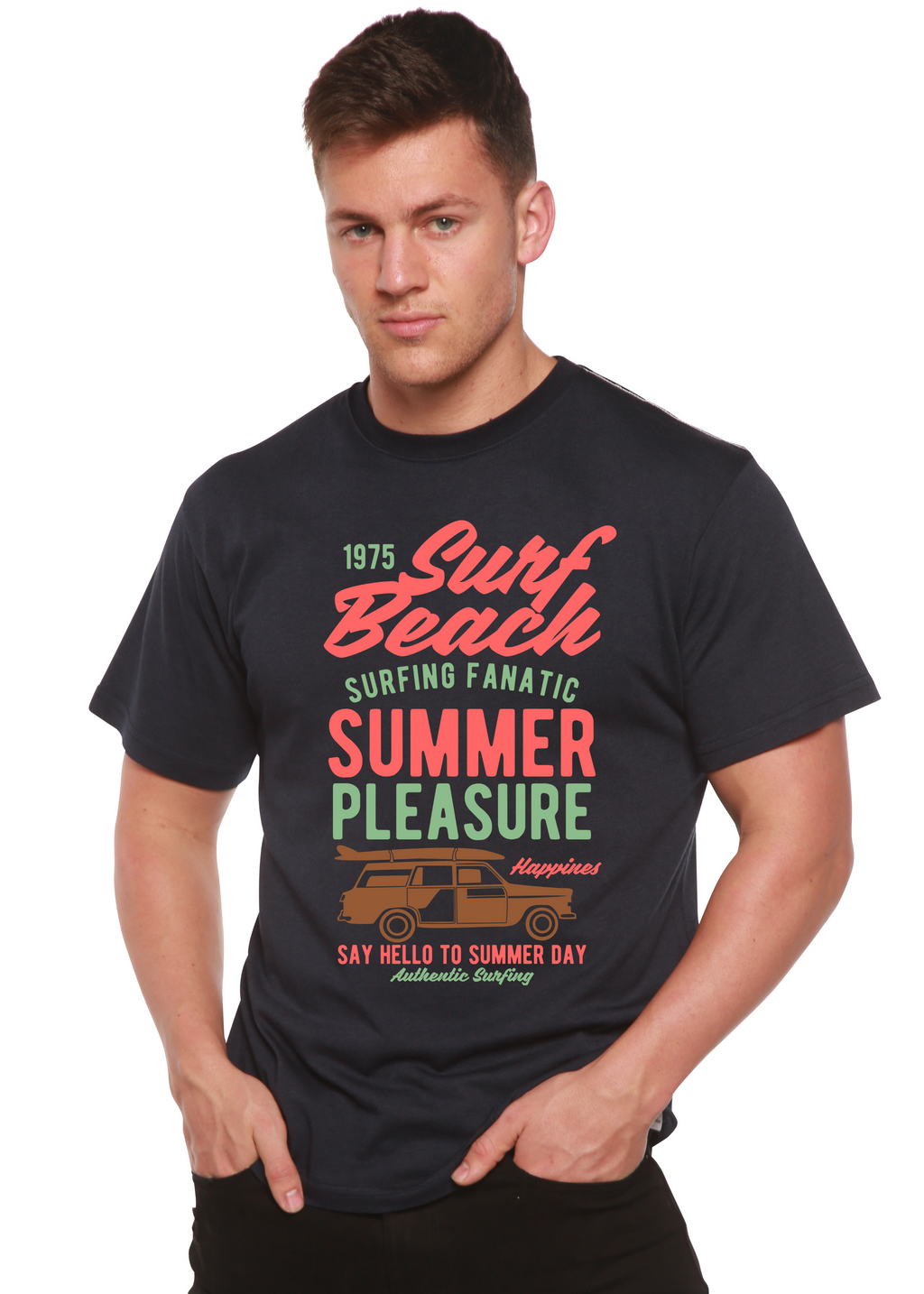 Surf Beach Spun Bamboo® Men's Bamboo Viscose/Organic Cotton Short Sleeve Graphic T-Shirt