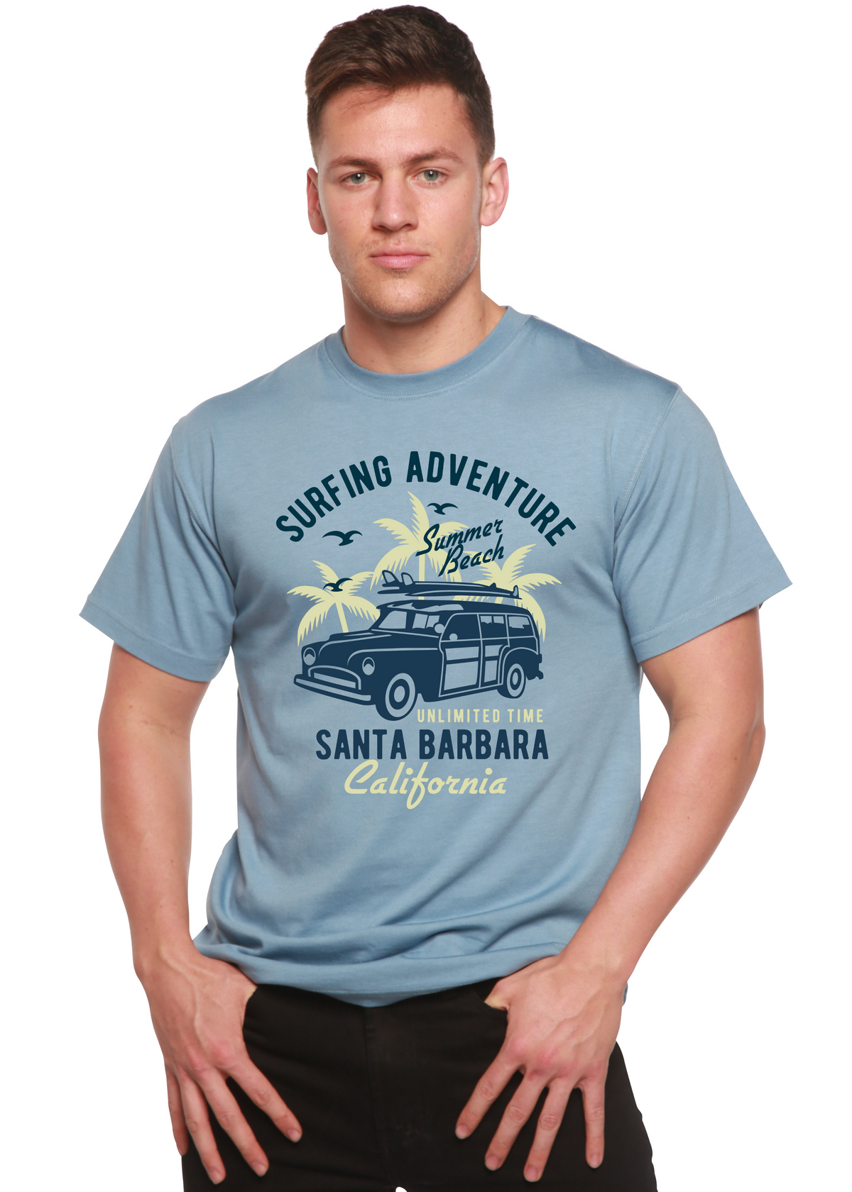 Surfing Adventure Spun Bamboo® Men's Bamboo Viscose/Organic Cotton Short Sleeve Graphic T-Shirt