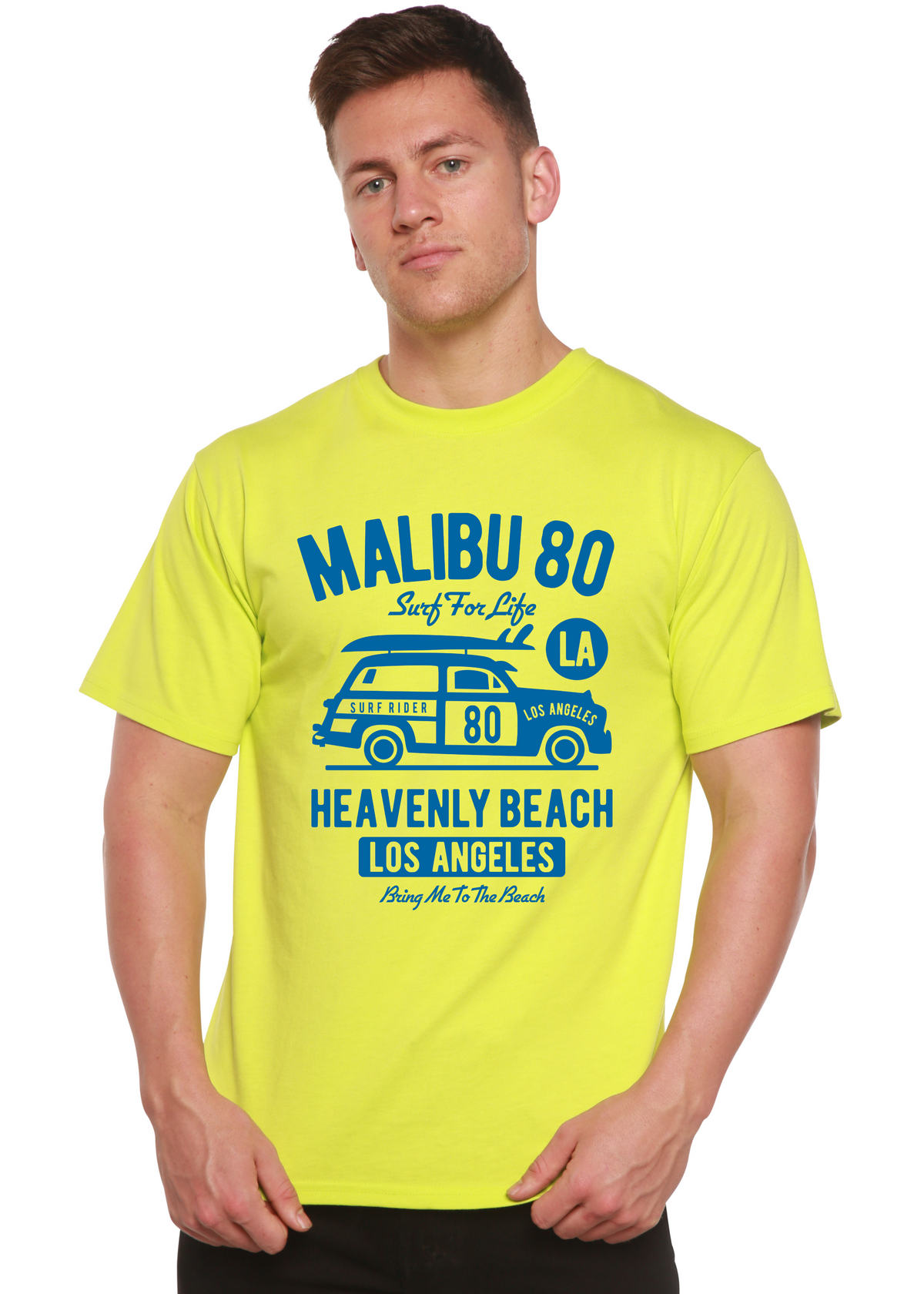 Malibu 80 Men's Bamboo Viscose/Organic Cotton Short Sleeve Graphic T-Shirt