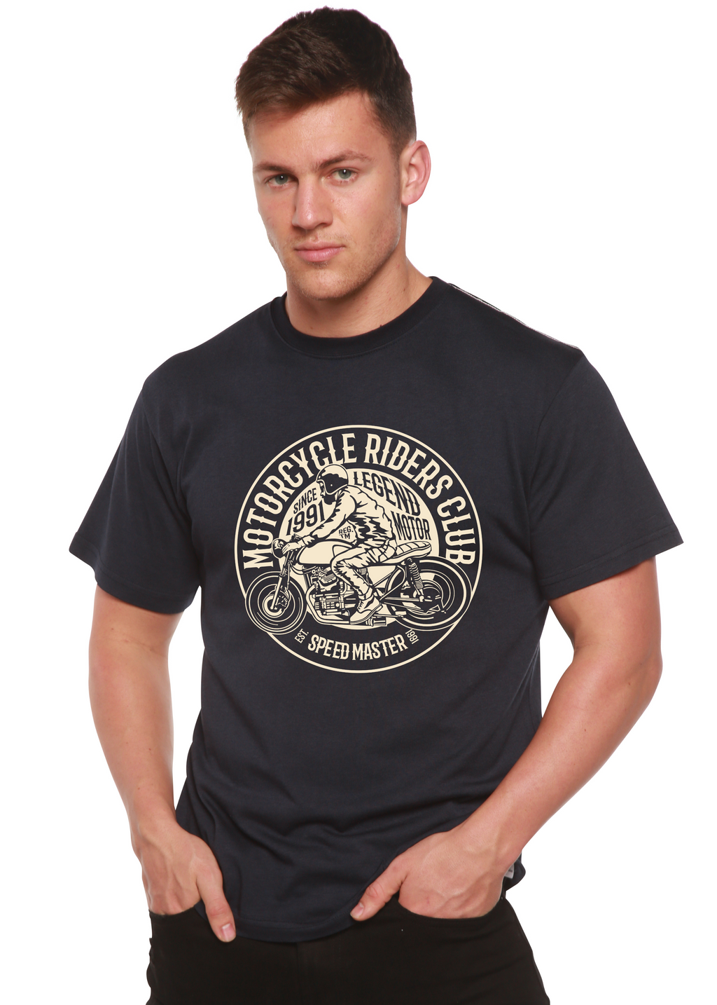 Motorcycle Riders Club Men's Bamboo Viscose/Organic Cotton Short Sleeve Graphic T-Shirt