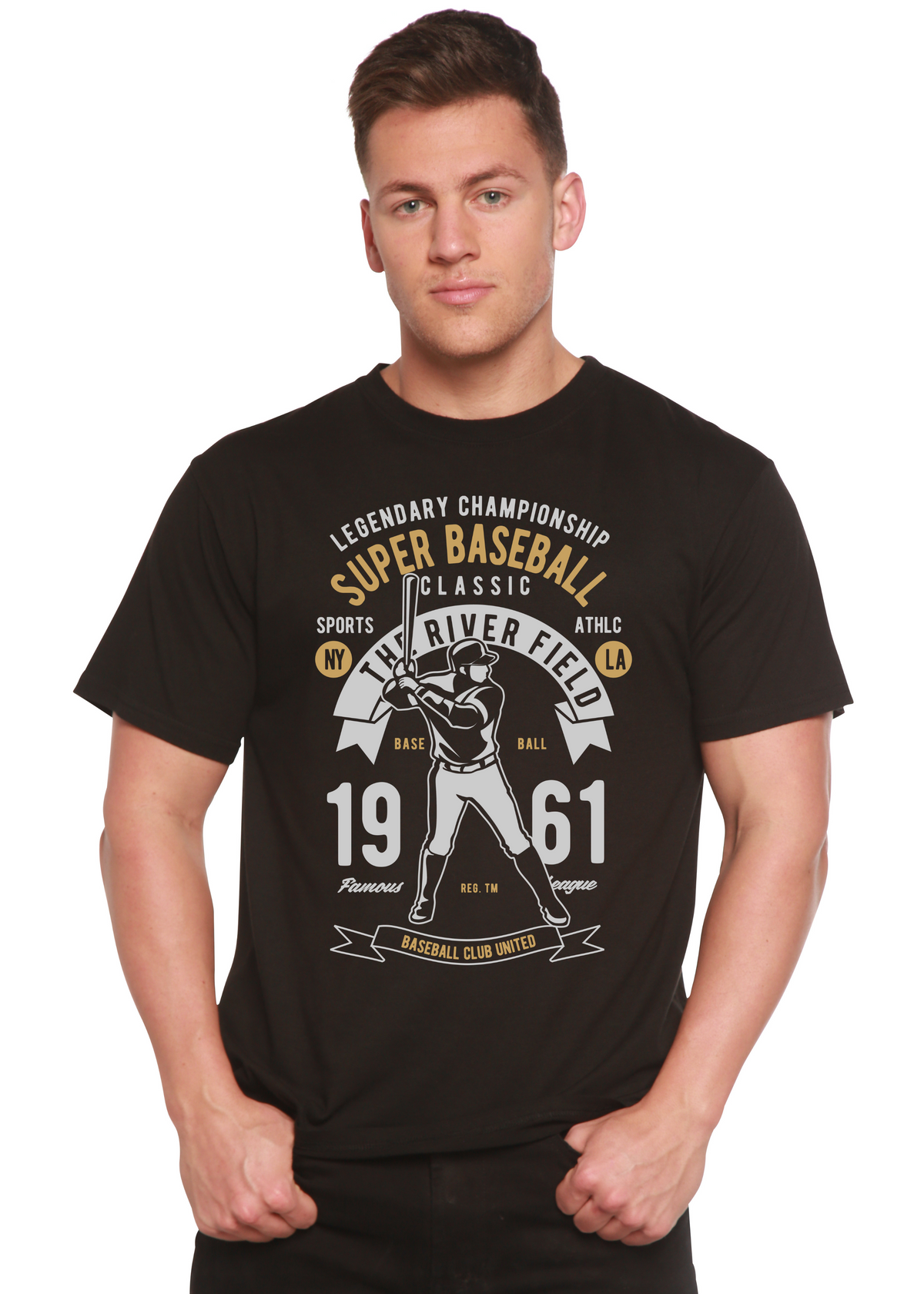 Super Baseball Spun Bamboo® Men's Bamboo Viscose/Organic Cotton Short Sleeve Graphic T-Shirt