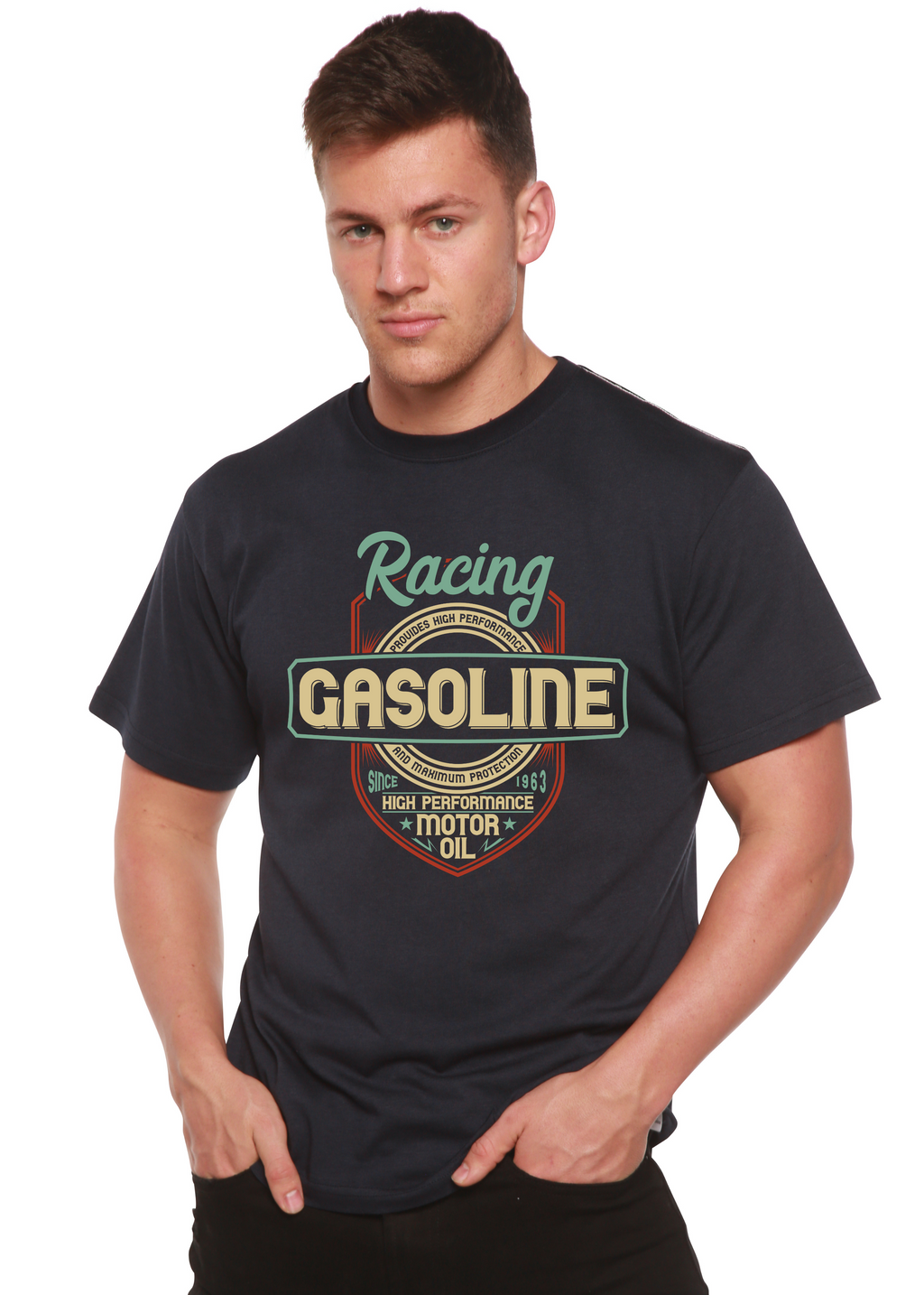 Racing Men's Bamboo Viscose/Organic Cotton Short Sleeve Graphic T-Shirt