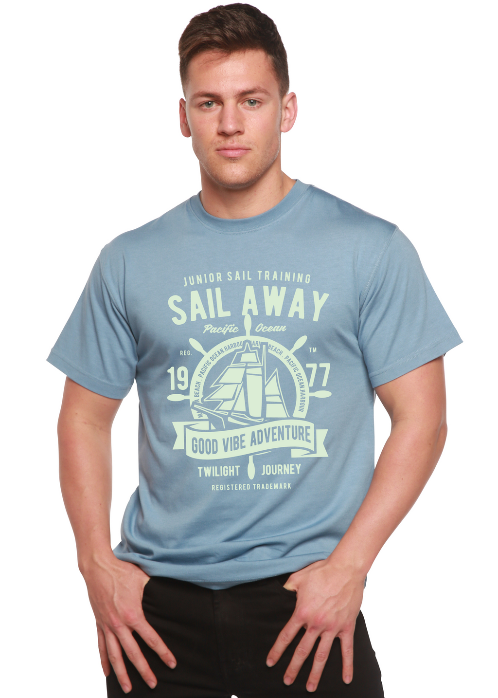 Sail Away Spun Bamboo® Men's Bamboo Viscose/Organic Cotton Short Sleeve Graphic T-Shirt