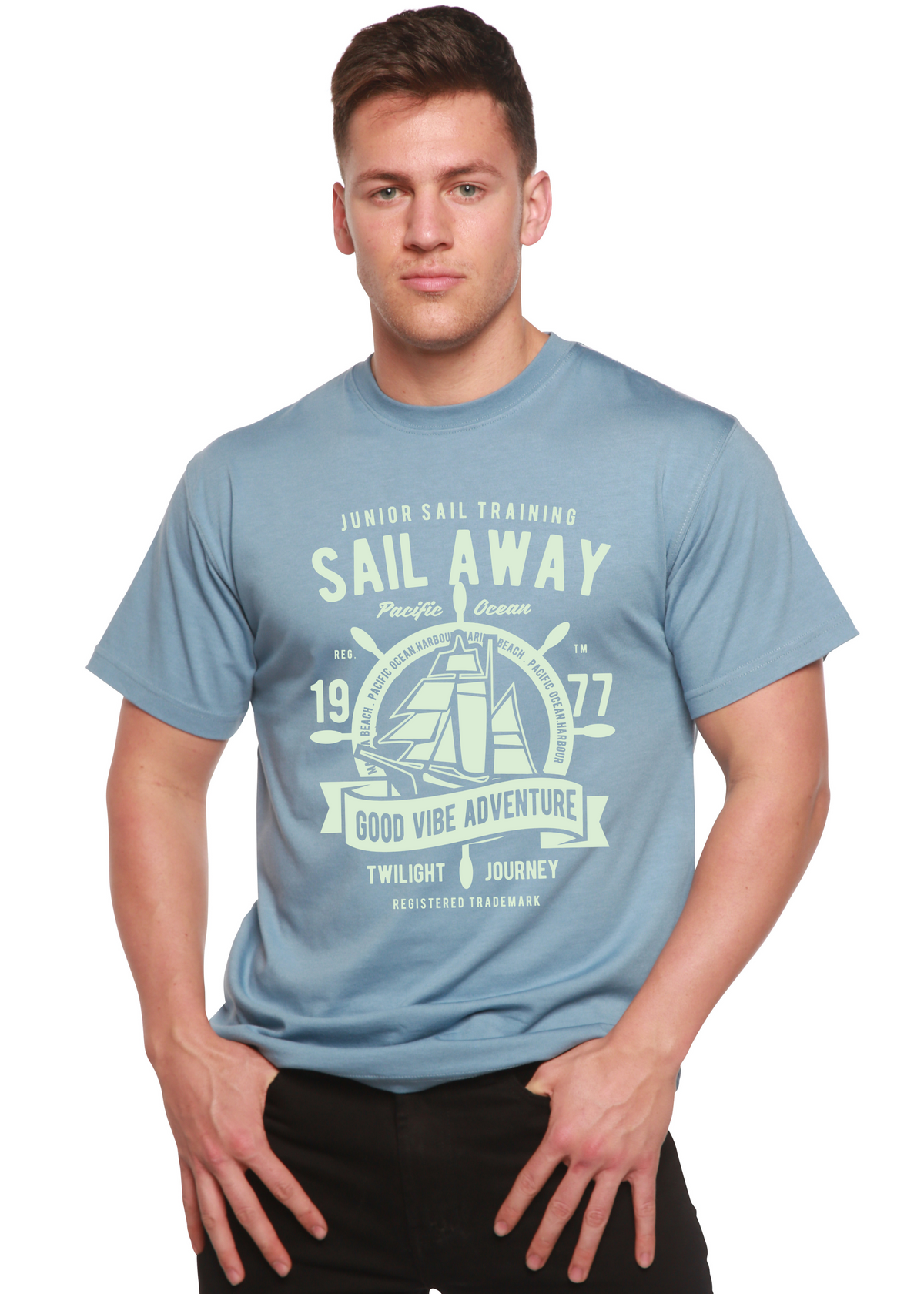 Sail Away Spun Bamboo® Men's Bamboo Viscose/Organic Cotton Short Sleeve Graphic T-Shirt