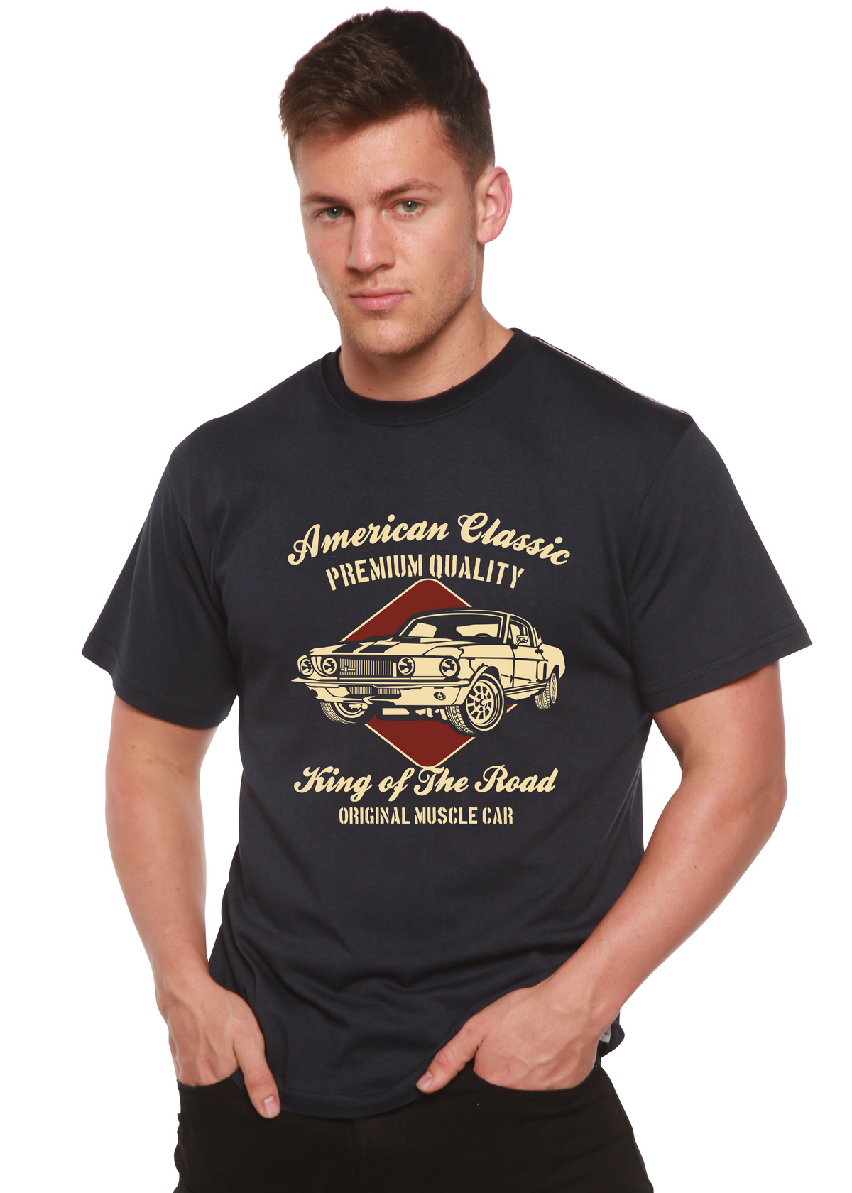 American Classic Men's Bamboo Viscose/Organic Cotton Short Sleeve Graphic T-Shirt