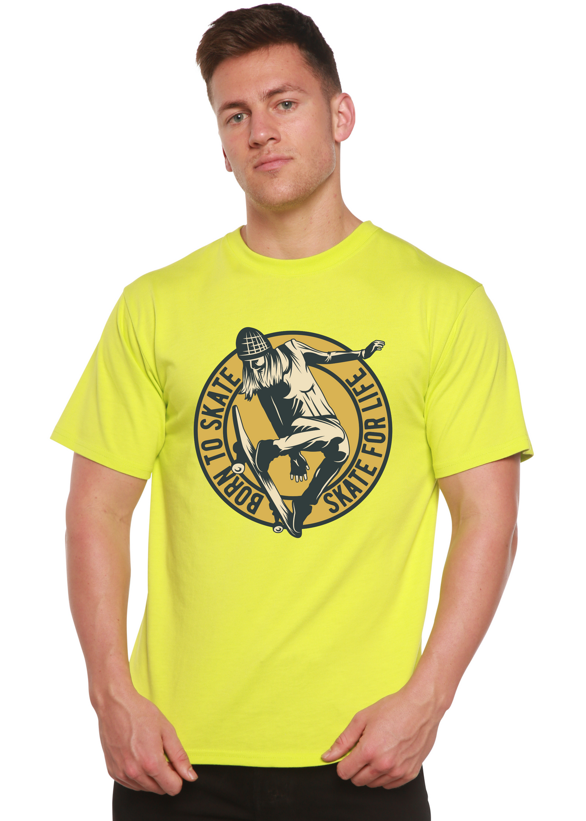 Skate For Life Men's Bamboo Viscose/Organic Cotton Short Sleeve Graphic T-Shirt