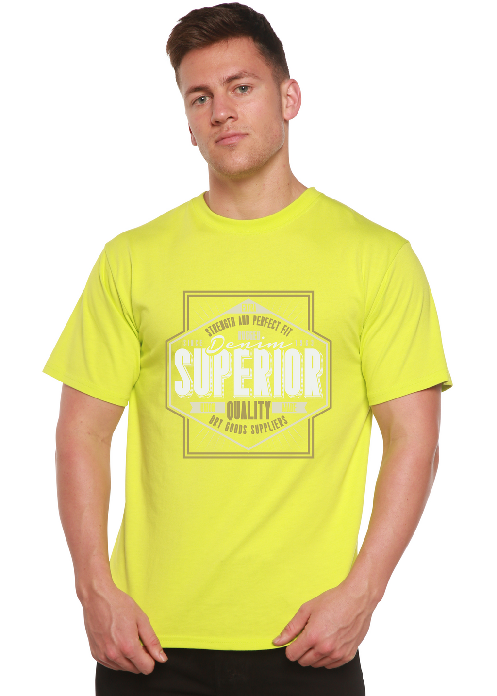 Superior Quality Men's Bamboo Viscose/Organic Cotton Short Sleeve Graphic T-Shirt