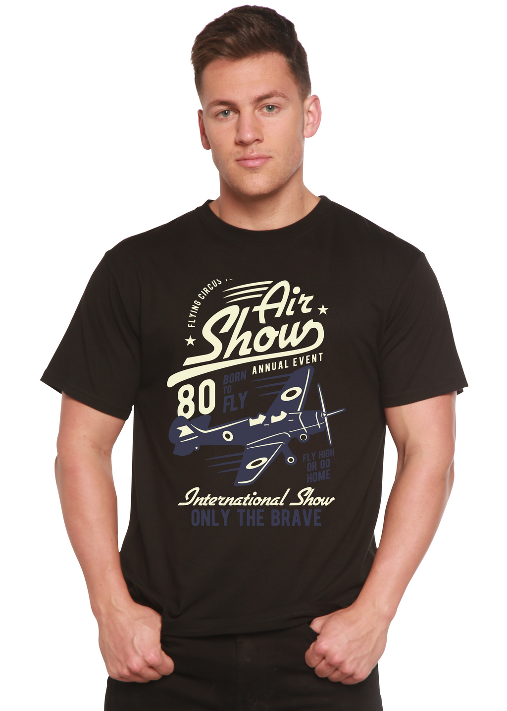 Air Show Men's Bamboo Viscose/Organic Cotton Short Sleeve Graphic T-Shirt
