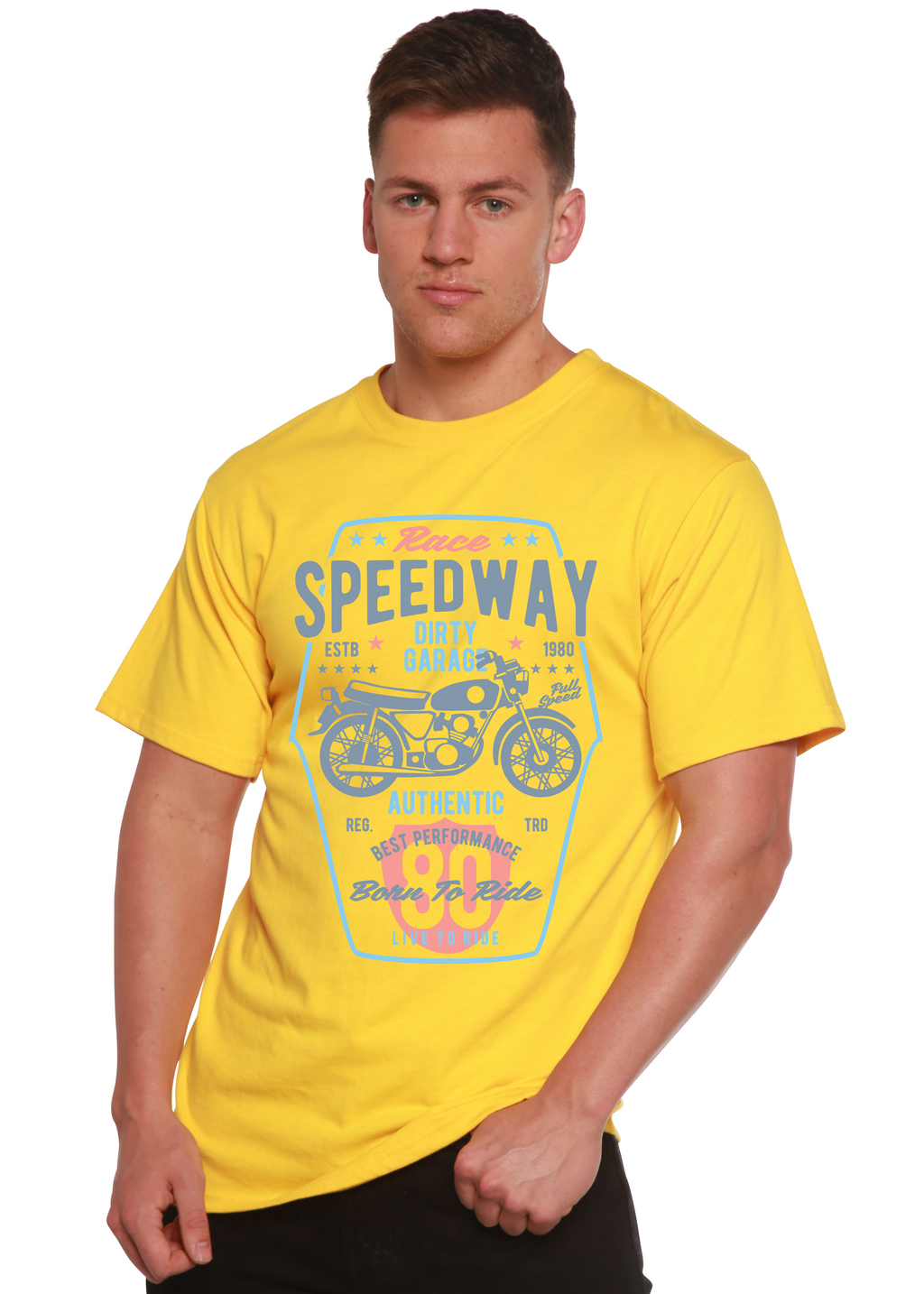 Speedway Motorcycle Spun Bamboo® Men's Bamboo Viscose/Organic Cotton Short Sleeve Graphic T-Shirt