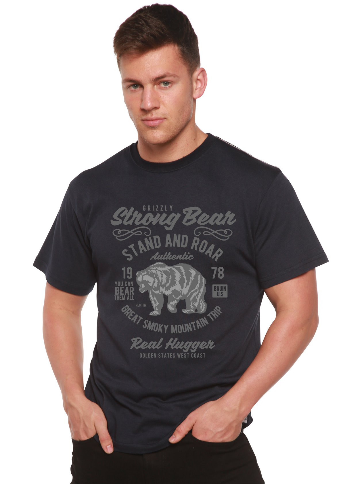 Strong Bear Spun Bamboo® Men's Bamboo Viscose/Organic Cotton Short Sleeve Graphic T-Shirt