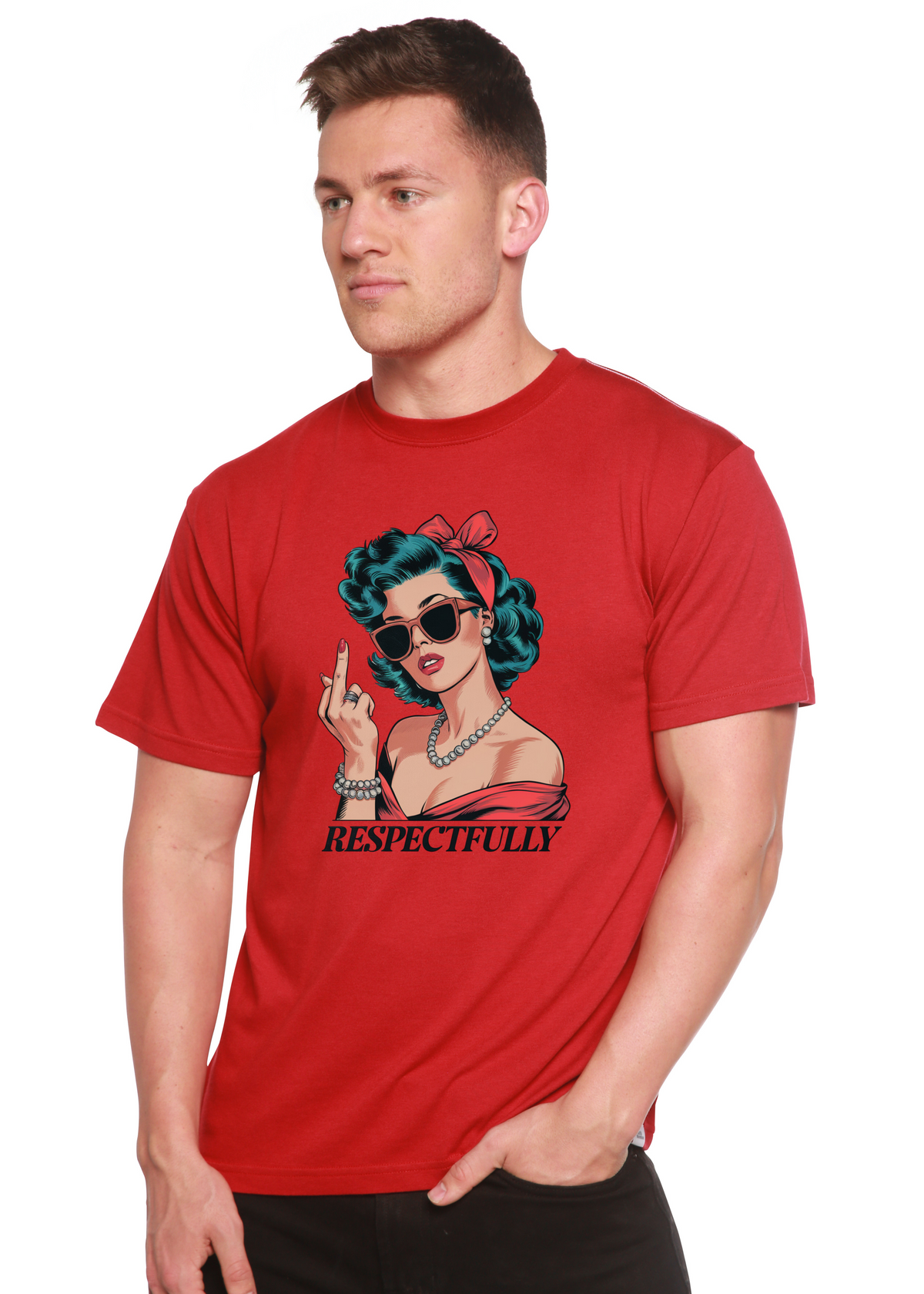 Respectfully Middle Finger Unisex Bamboo/Cotton Graphic T-Shirt