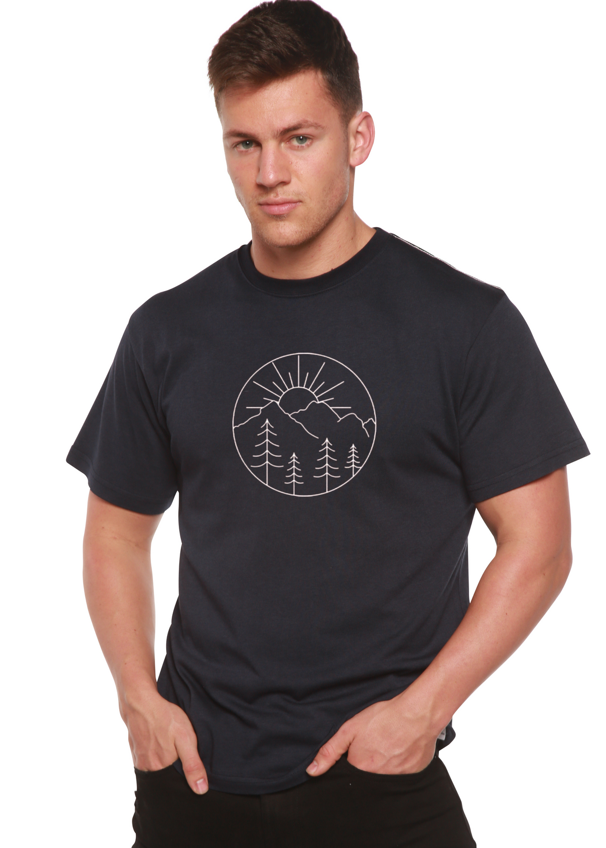 Nature Lover Hike Men's Bamboo Viscose/Organic Cotton Short Sleeve Graphic T-Shirt