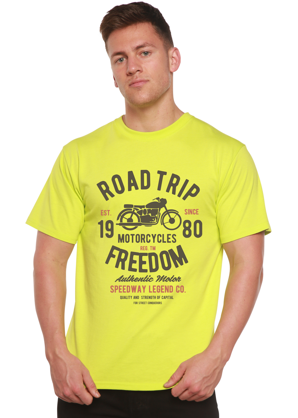 Road Trip Spun Bamboo® Men's Bamboo Viscose/Organic Cotton Short Sleeve Graphic T-Shirt
