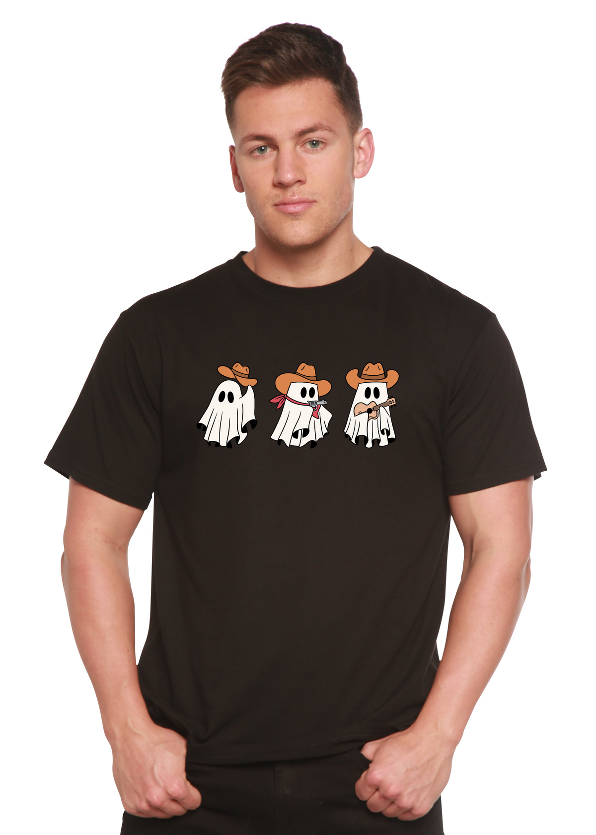 Cowboy Ghosts Unisex Bamboo Viscose/Organic Cotton Short Sleeve Graphic T-Shirt