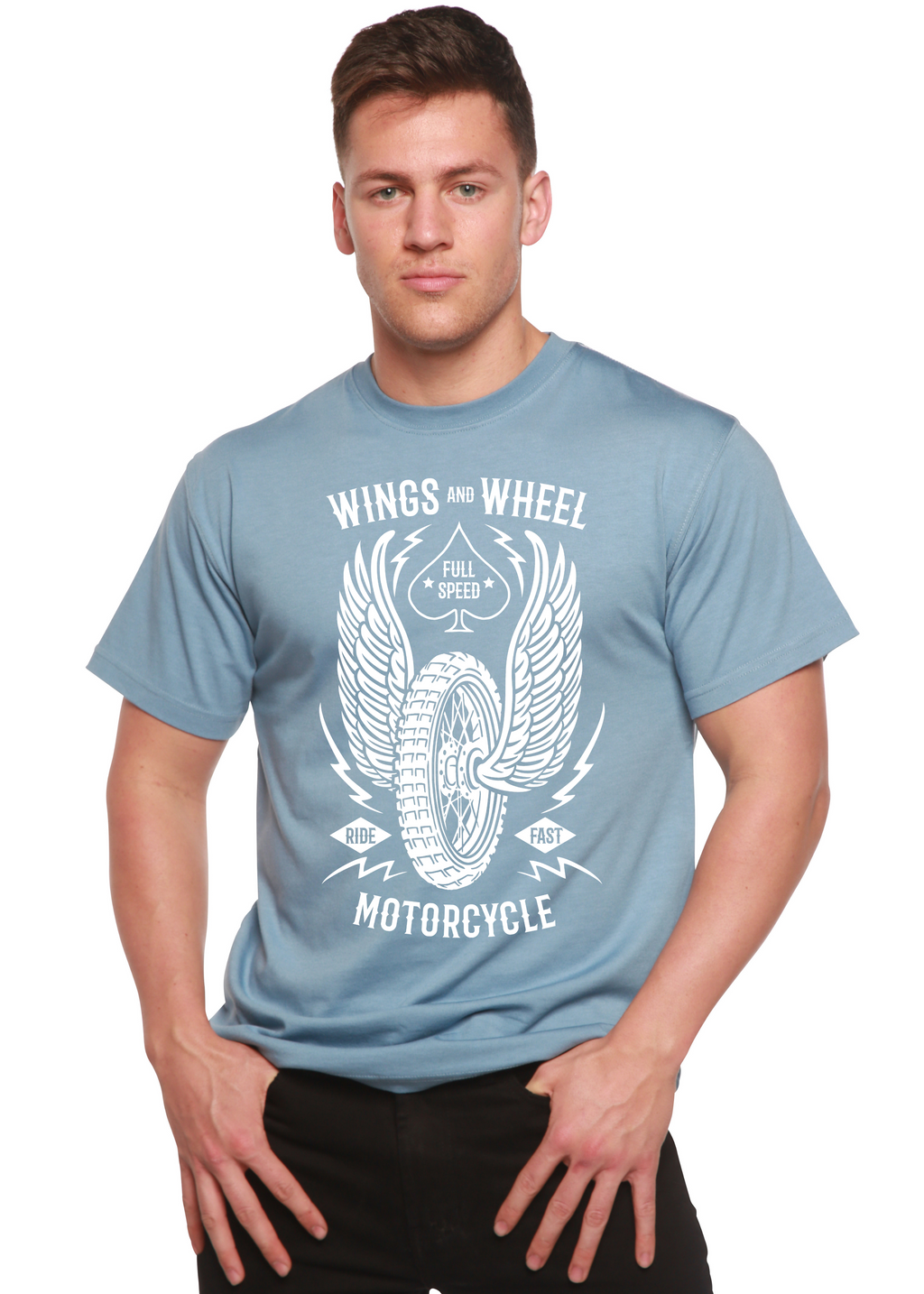 Wings And Wheel Spun Bamboo® Men's Bamboo Viscose/Organic Cotton Short Sleeve Graphic T-Shirt