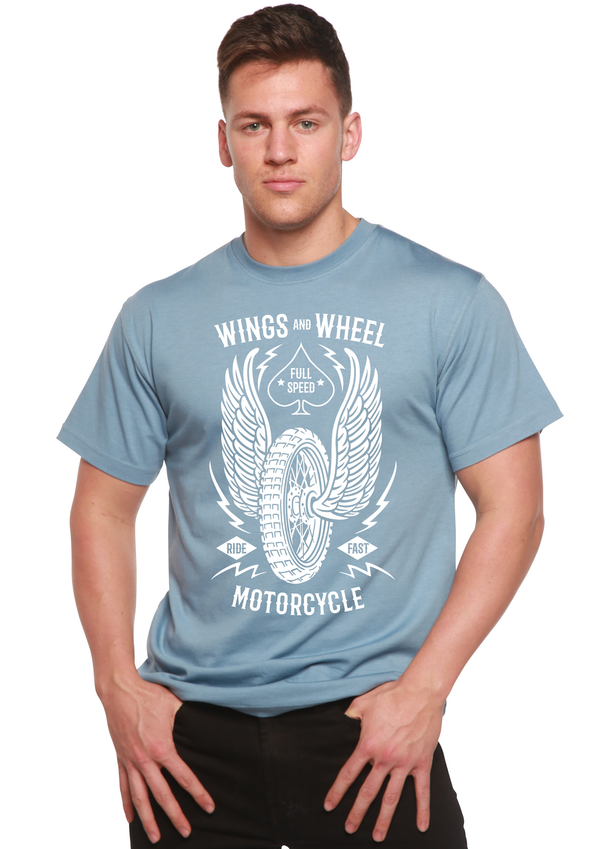 Wings And Wheel Spun Bamboo® Men's Bamboo Viscose/Organic Cotton Short Sleeve Graphic T-Shirt