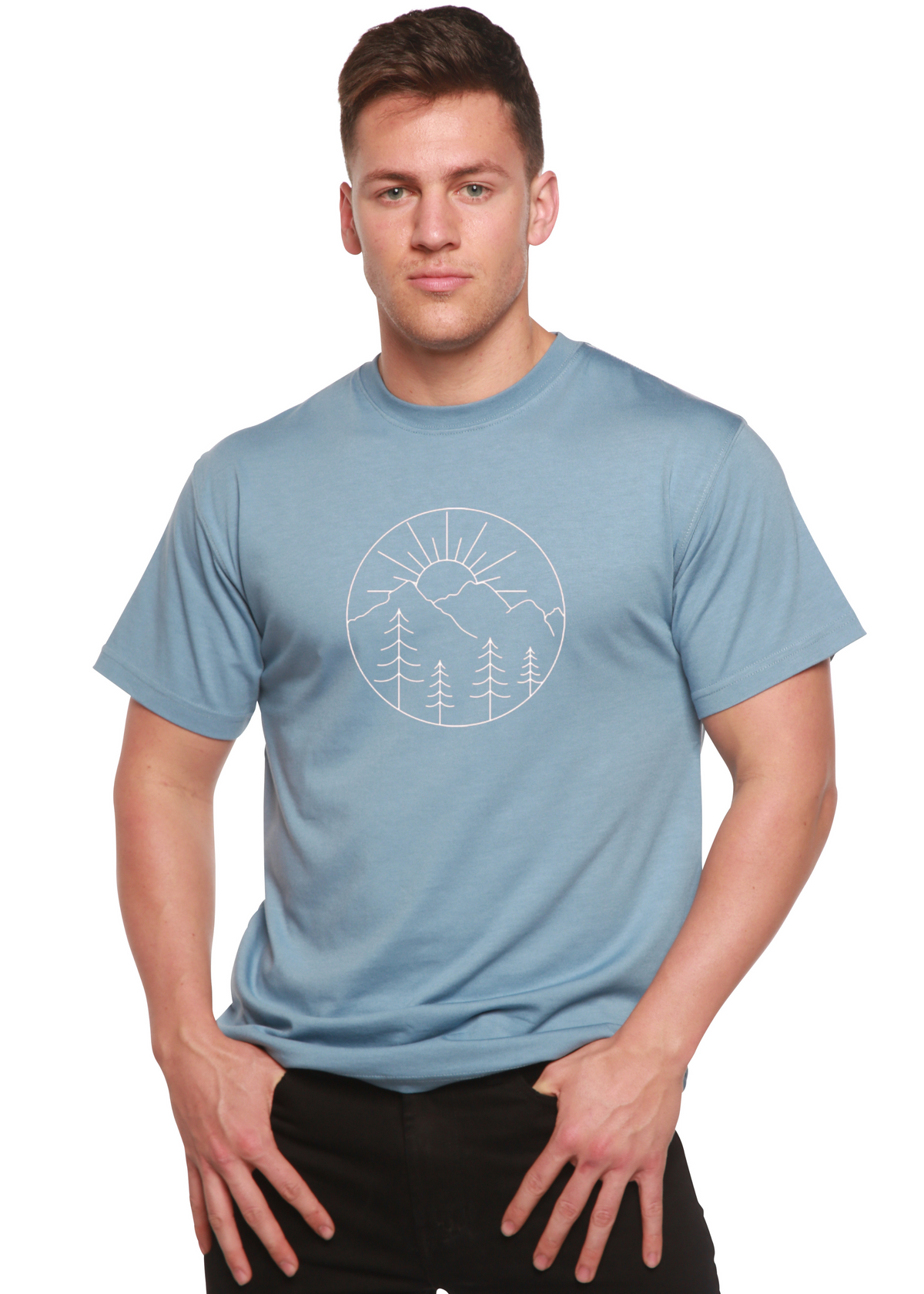 Nature Lover Hike Men's Bamboo Viscose/Organic Cotton Short Sleeve Graphic T-Shirt