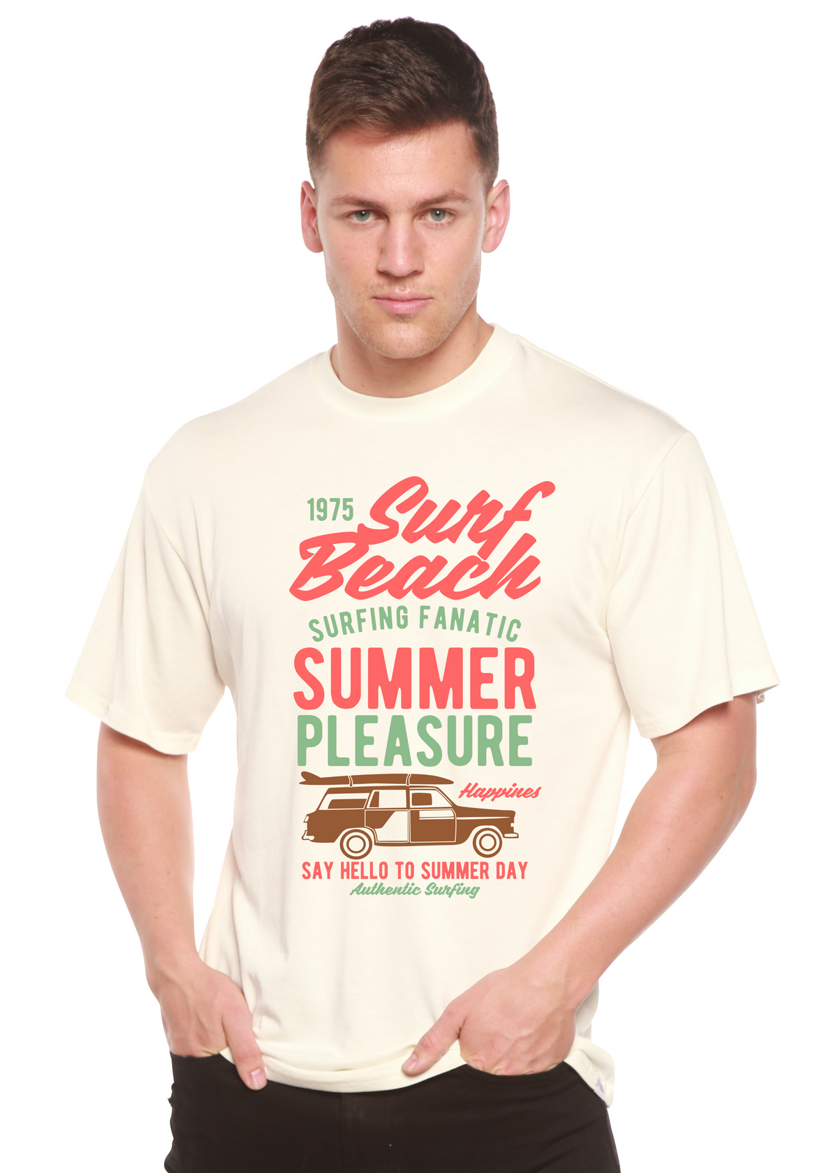 Surf Beach Spun Bamboo® Men's Bamboo Viscose/Organic Cotton Short Sleeve Graphic T-Shirt