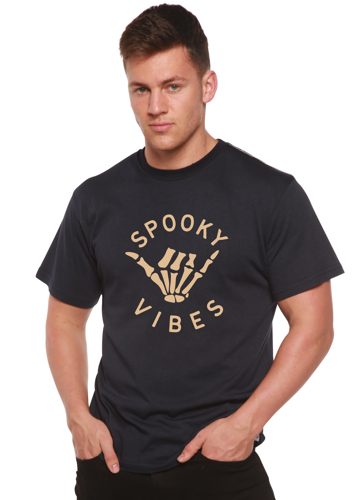 Spooky Vibes Men's Bamboo Viscose/Organic Cotton Short Sleeve Graphic T-Shirt