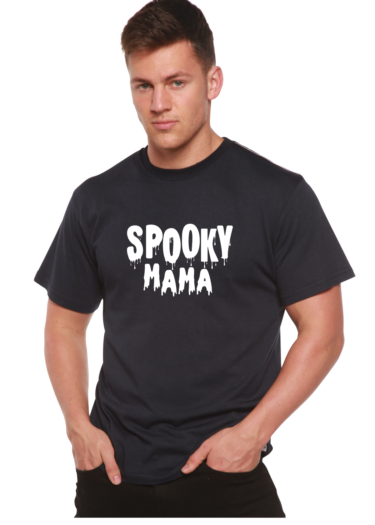 Spooky Mama Halloween Men's Bamboo Viscose/Organic Cotton Short Sleeve Graphic T-Shirt