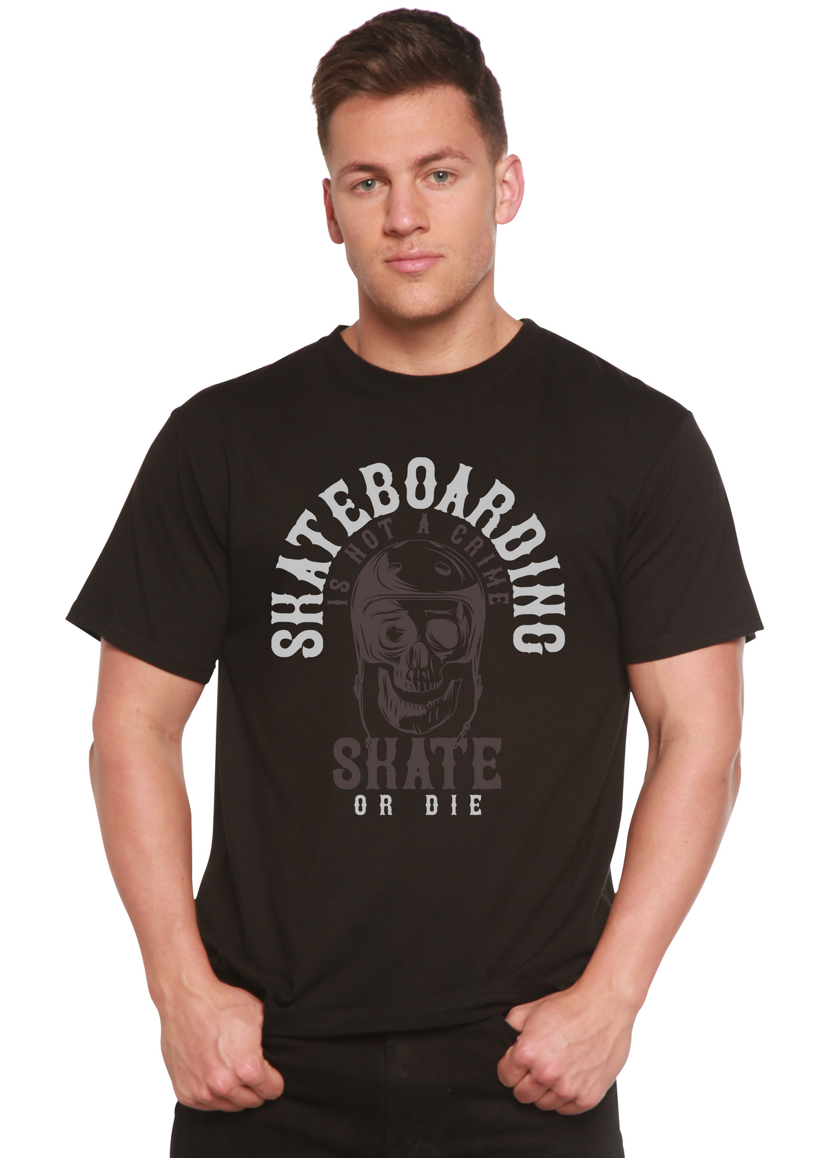 Skate Boarding Men's Bamboo Viscose/Organic Cotton Short Sleeve Graphic T-Shirt
