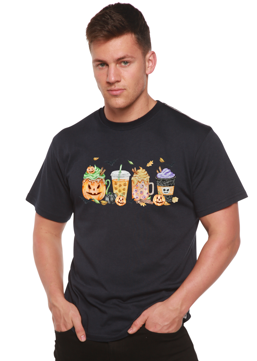 Happy Halloween Men's Bamboo Viscose/Organic Cotton Short Sleeve Graphic T-Shirt