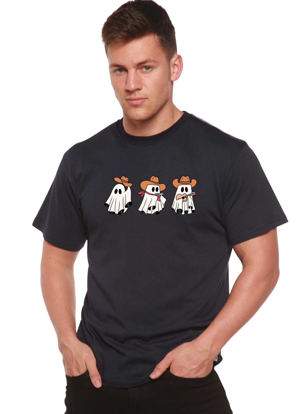 Cowboy Ghosts Unisex Bamboo Viscose/Organic Cotton Short Sleeve Graphic T-Shirt