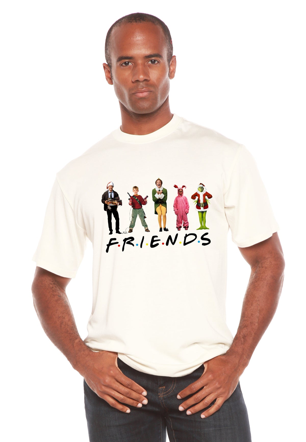 Funny Christmas Movies Printed Men's Bamboo T-Shirt