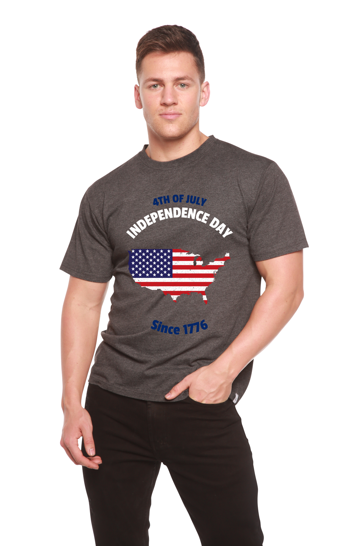 4th of July Men's Bamboo Viscose/Organic Cotton Short Sleeve Graphic T-Shirt