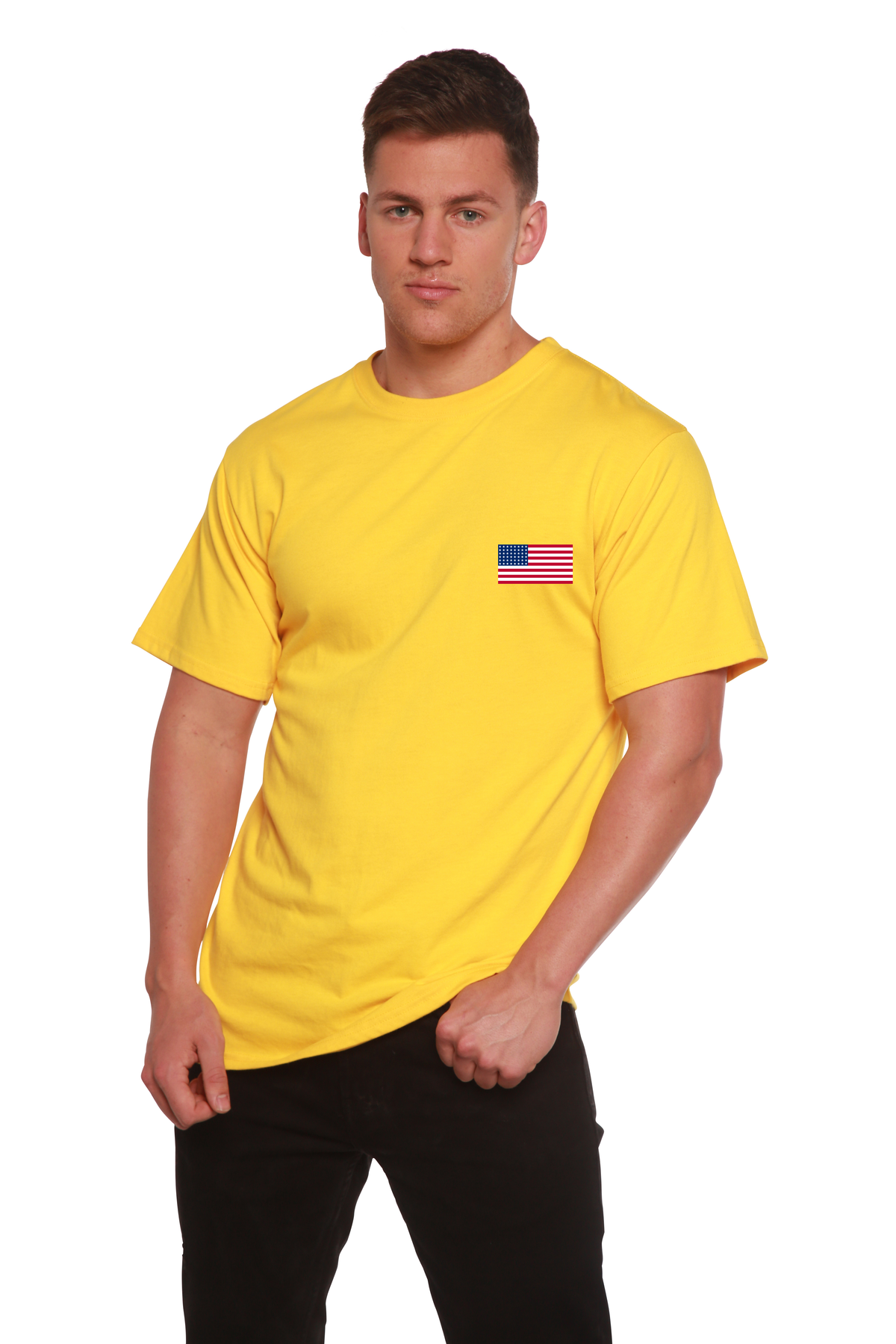 American Flag Men's Bamboo Viscose/Organic Cotton Short Sleeve Graphic T-Shirt