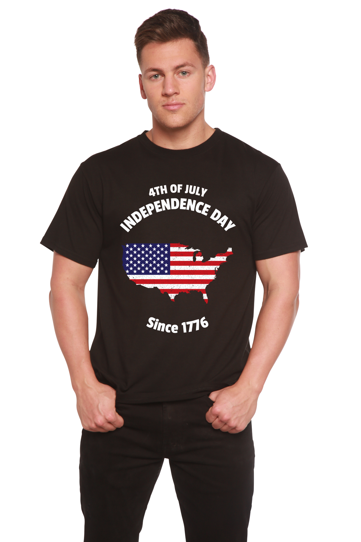 4th of July Men's Bamboo Viscose/Organic Cotton Short Sleeve Graphic T-Shirt