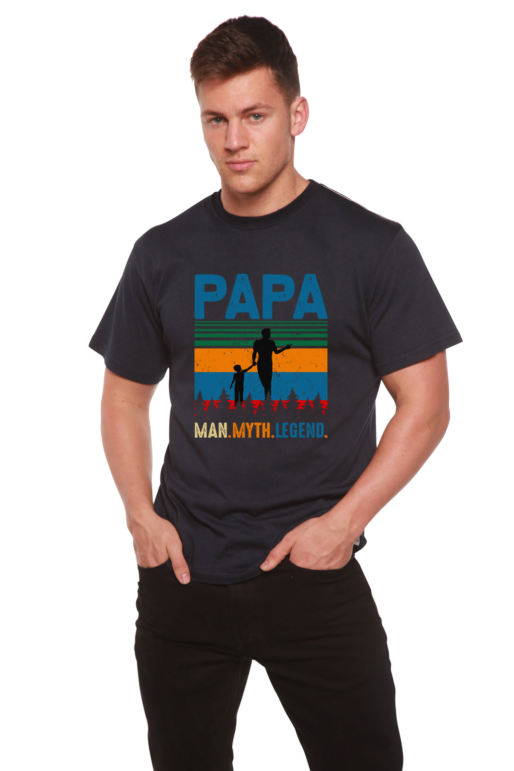 Papa Man, Myth, Legend Men's Bamboo Viscose/Organic Cotton Short Sleeve Graphic T-Shirt