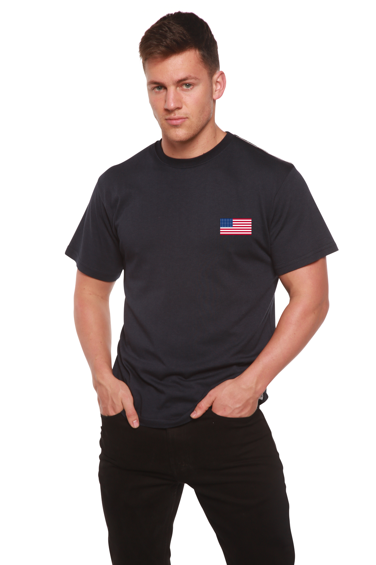 American Flag Men's Bamboo Viscose/Organic Cotton Short Sleeve Graphic T-Shirt