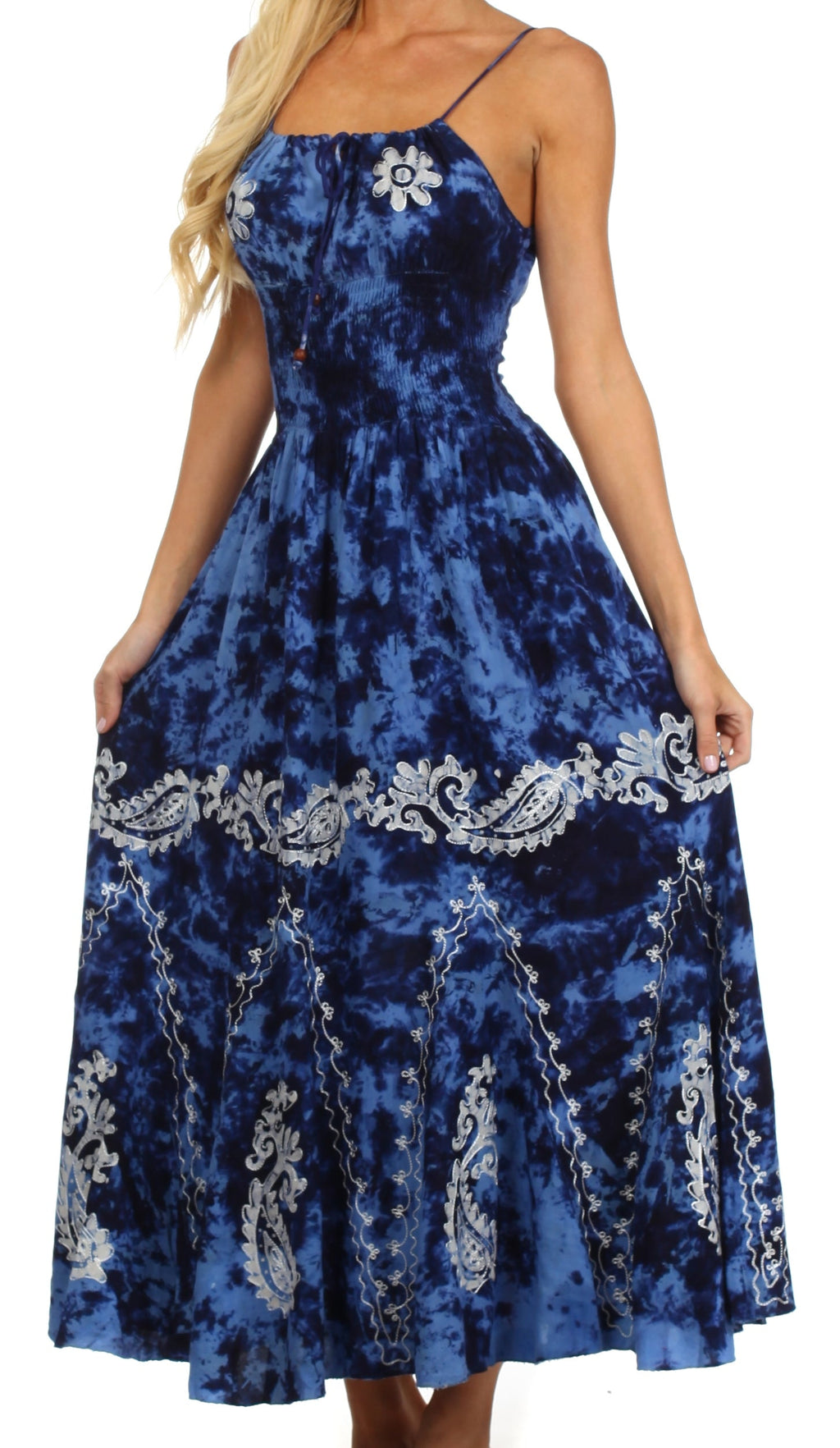 Sakkas Ariel Embroidered Batik Dress