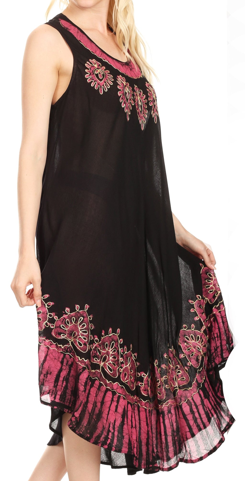 Sakkas Esme Women's Casual Midi Loose Fit Sleeveless Tank Dress Cover-up