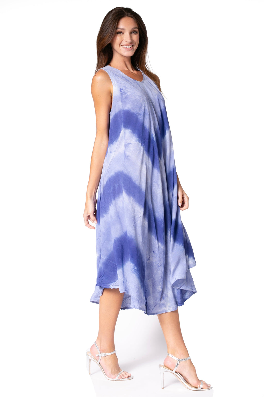 Sakkas Neja Women's Casual Maxi Summer Sleeveless Loose Fit Tie Dye Tank Dress