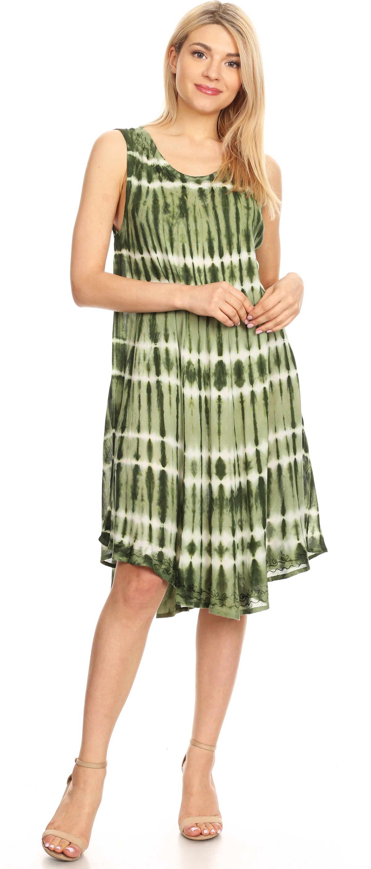 Sakkas Tina Women's Casual Summer Loose Sleeveless Tank Midi Dress Cover-up