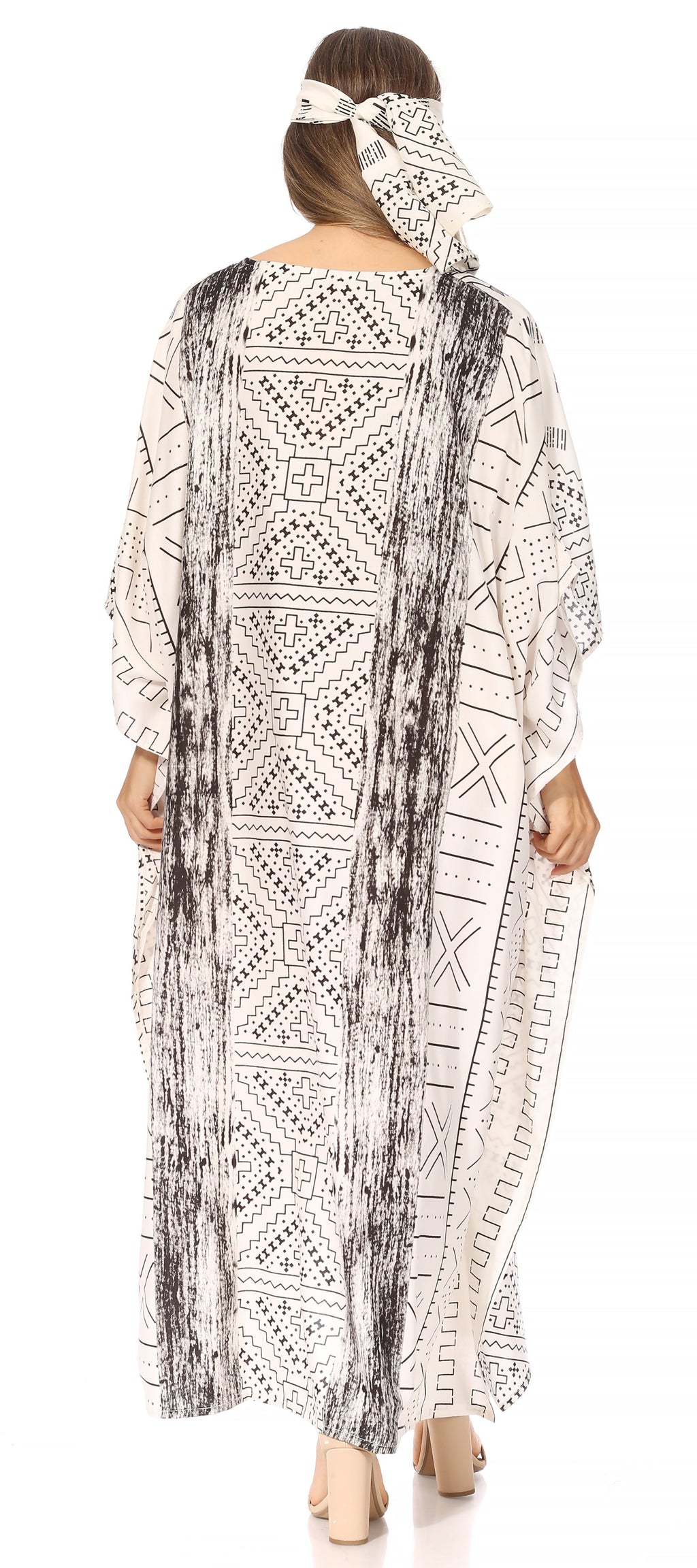 Sakkas Mera Women's Long Loose Short Sleeve Summer Casual Caftan Kaftan Dress
