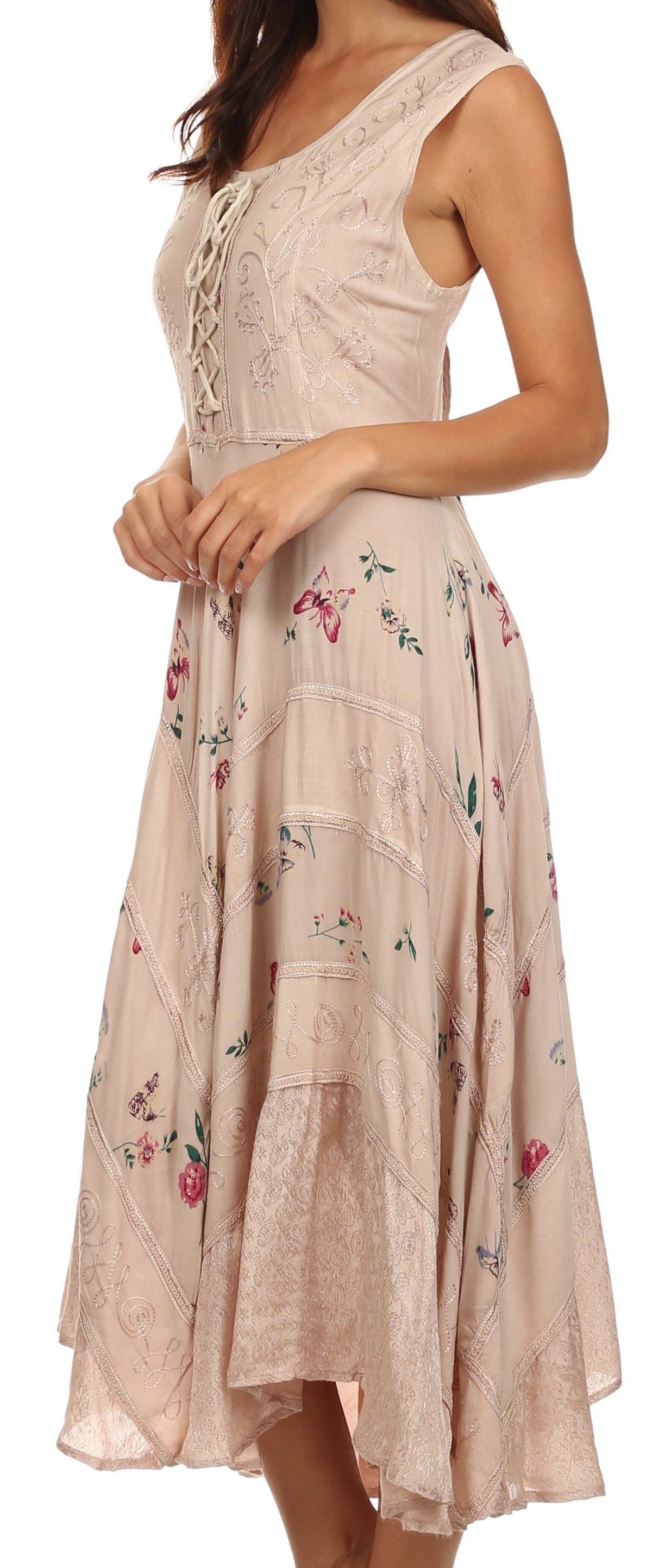 Sakkas Garden Goddess Corset Style Dress