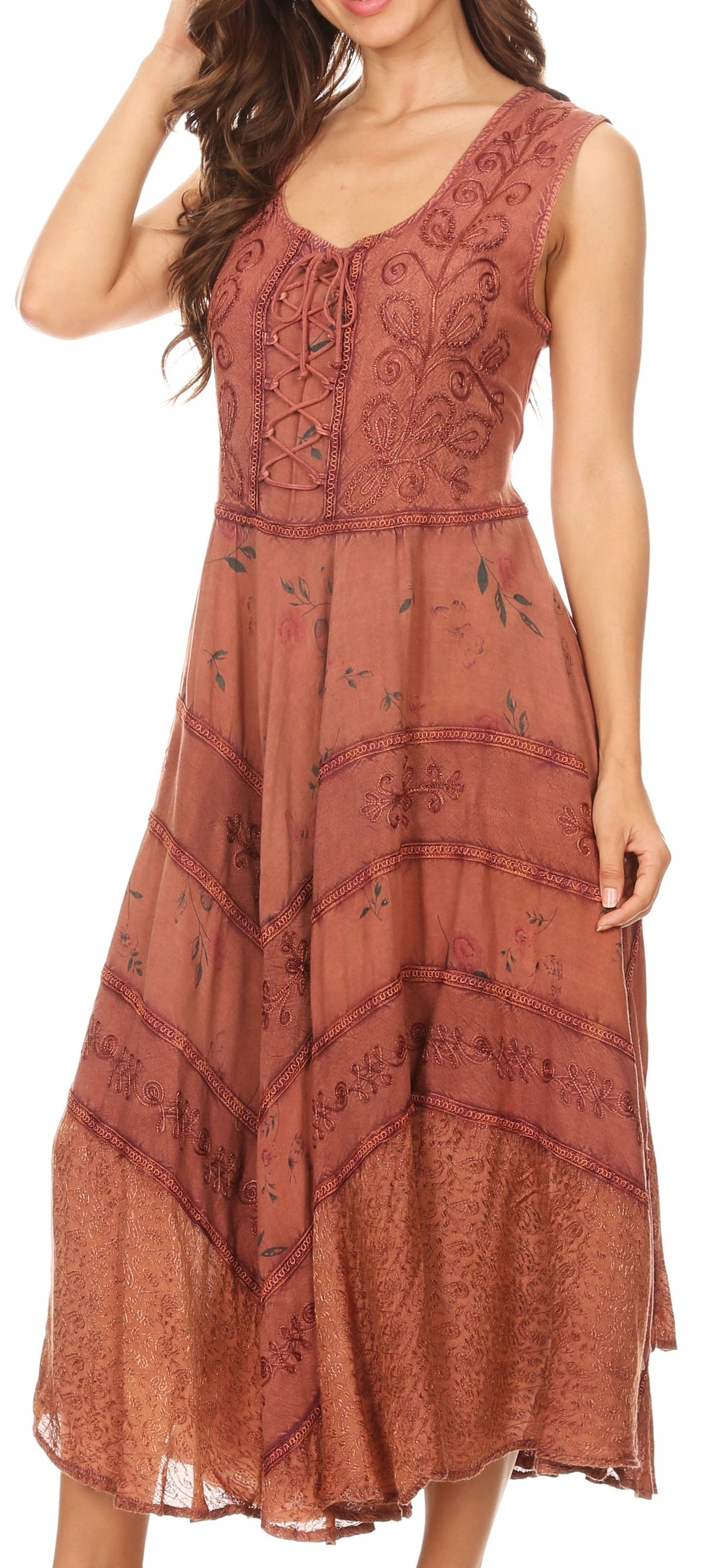 Sakkas Garden Goddess Corset Style Dress
