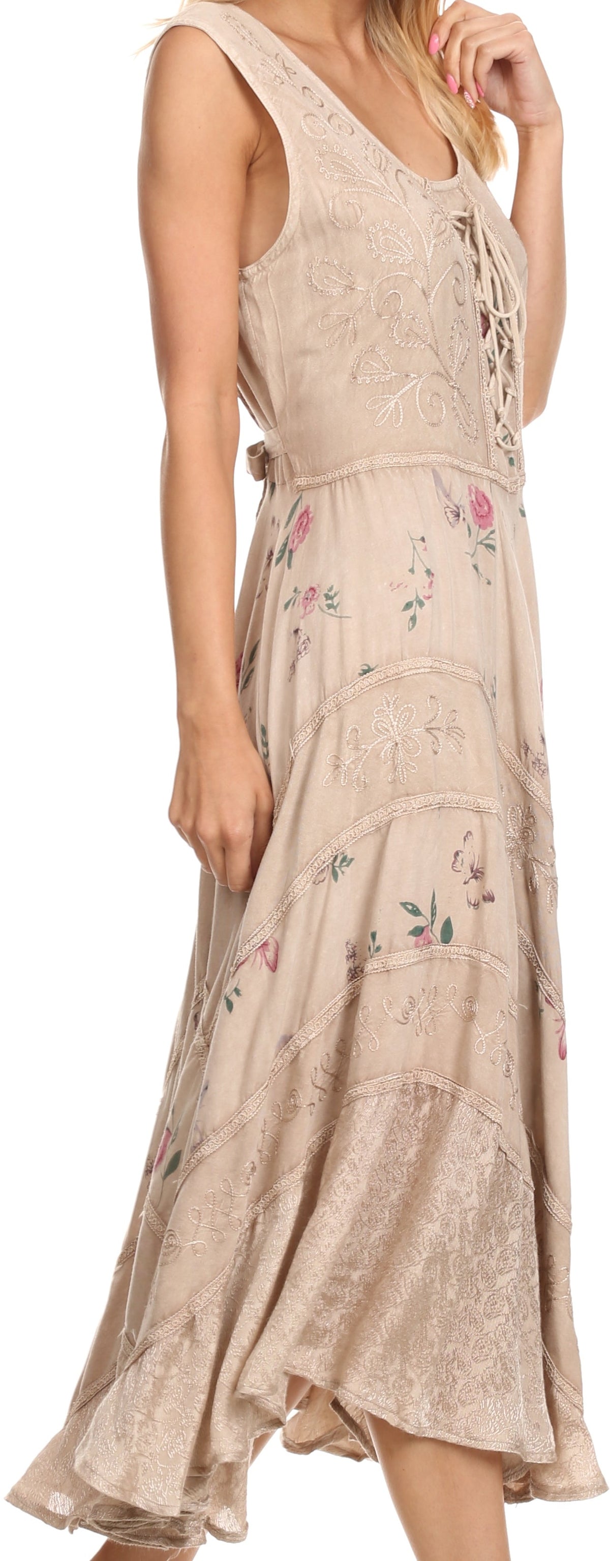 Sakkas Garden Goddess Corset Style Dress