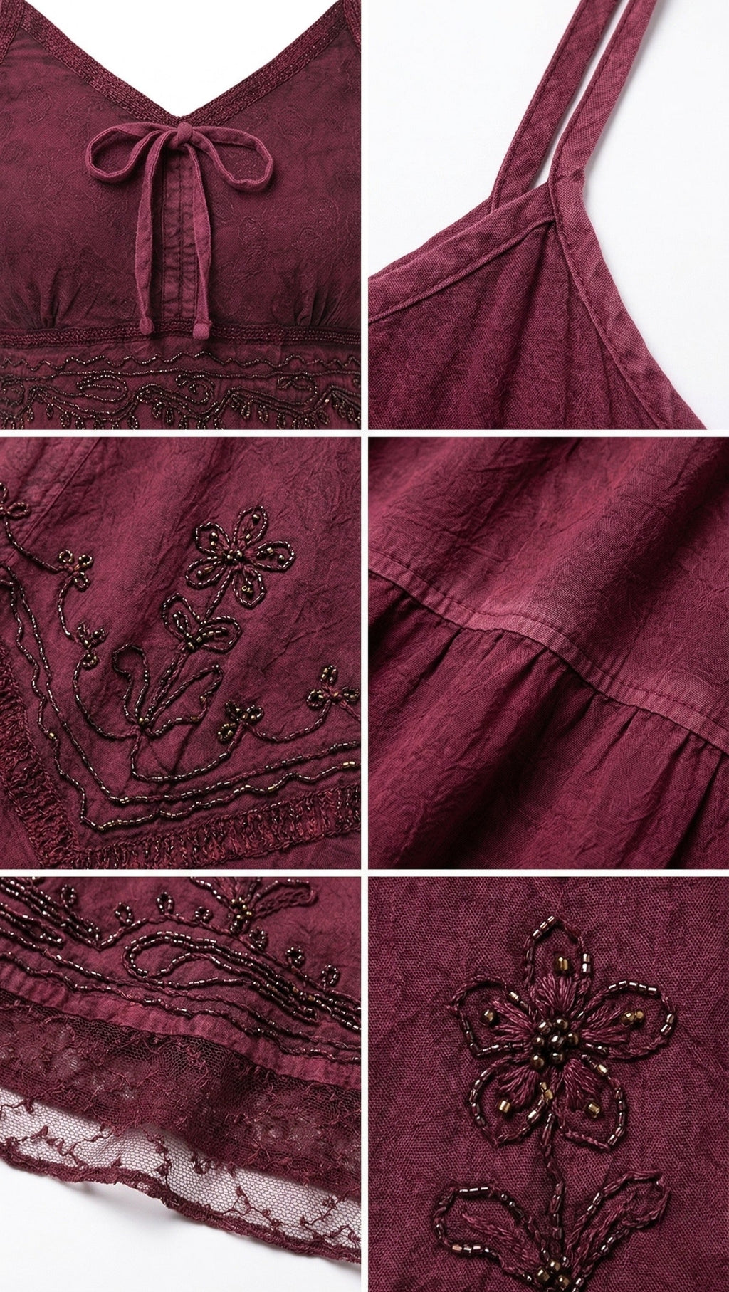 Sakkas Stonewashed Rayon Embroidered Adjustable Spaghetti Straps Long Dress