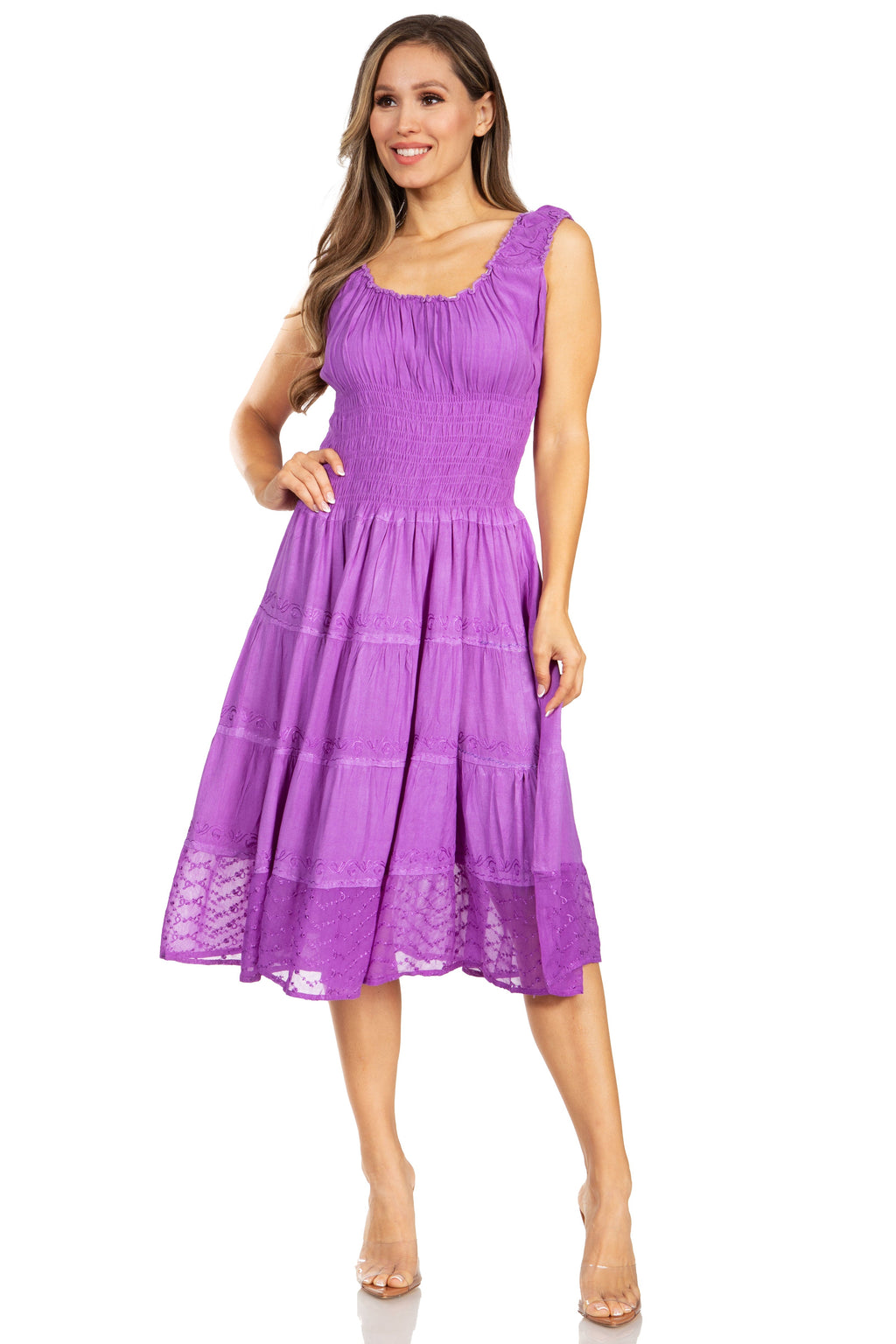 Sakkas Spring Maiden Ombre Peasant Dress