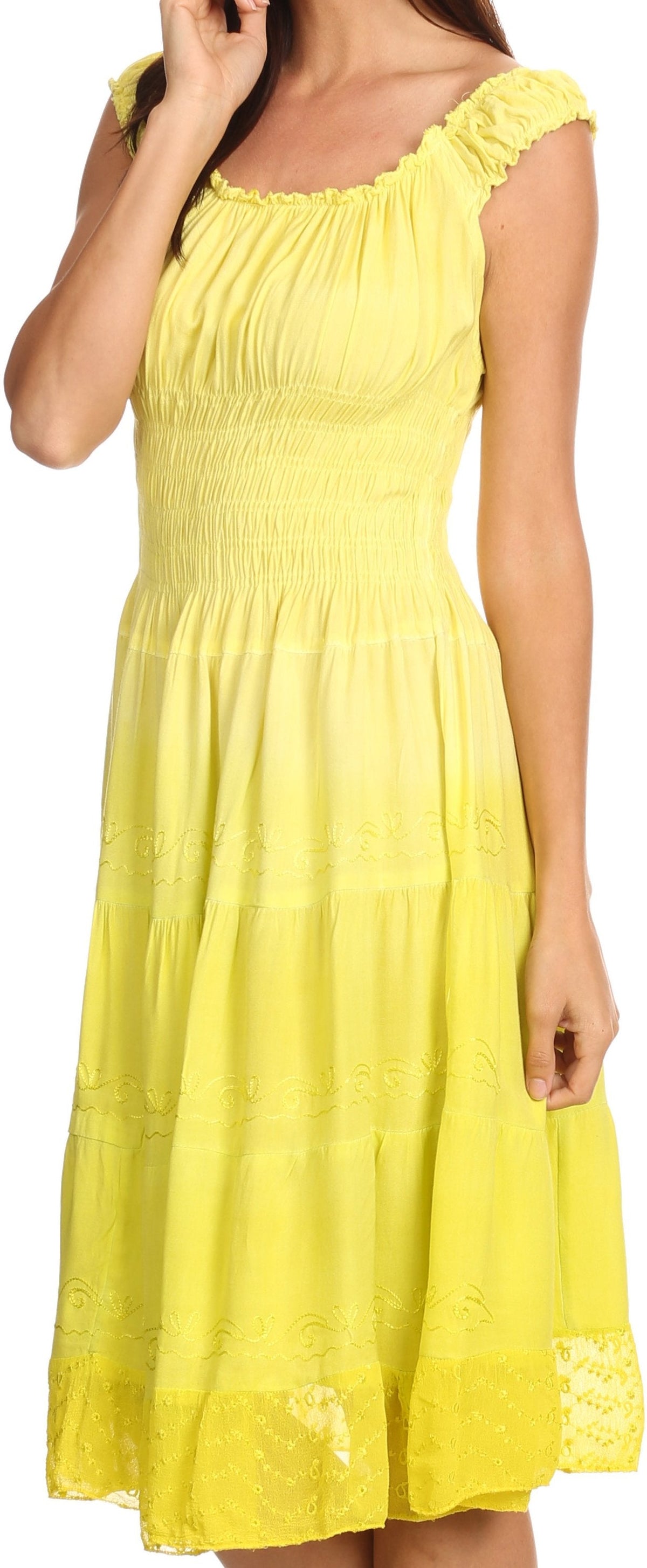 Sakkas Spring Maiden Ombre Peasant Dress