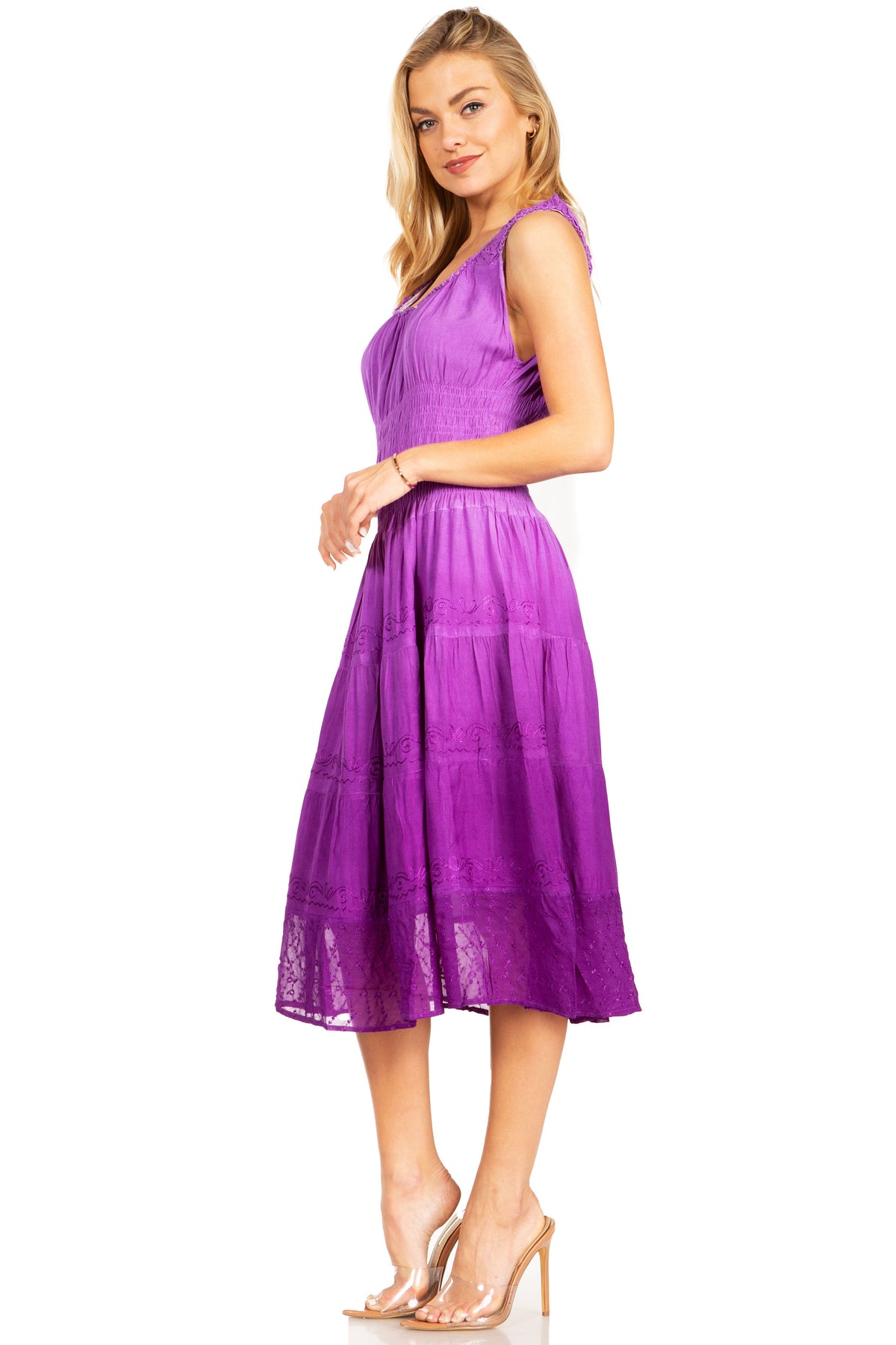 Sakkas Spring Maiden Ombre Peasant Dress