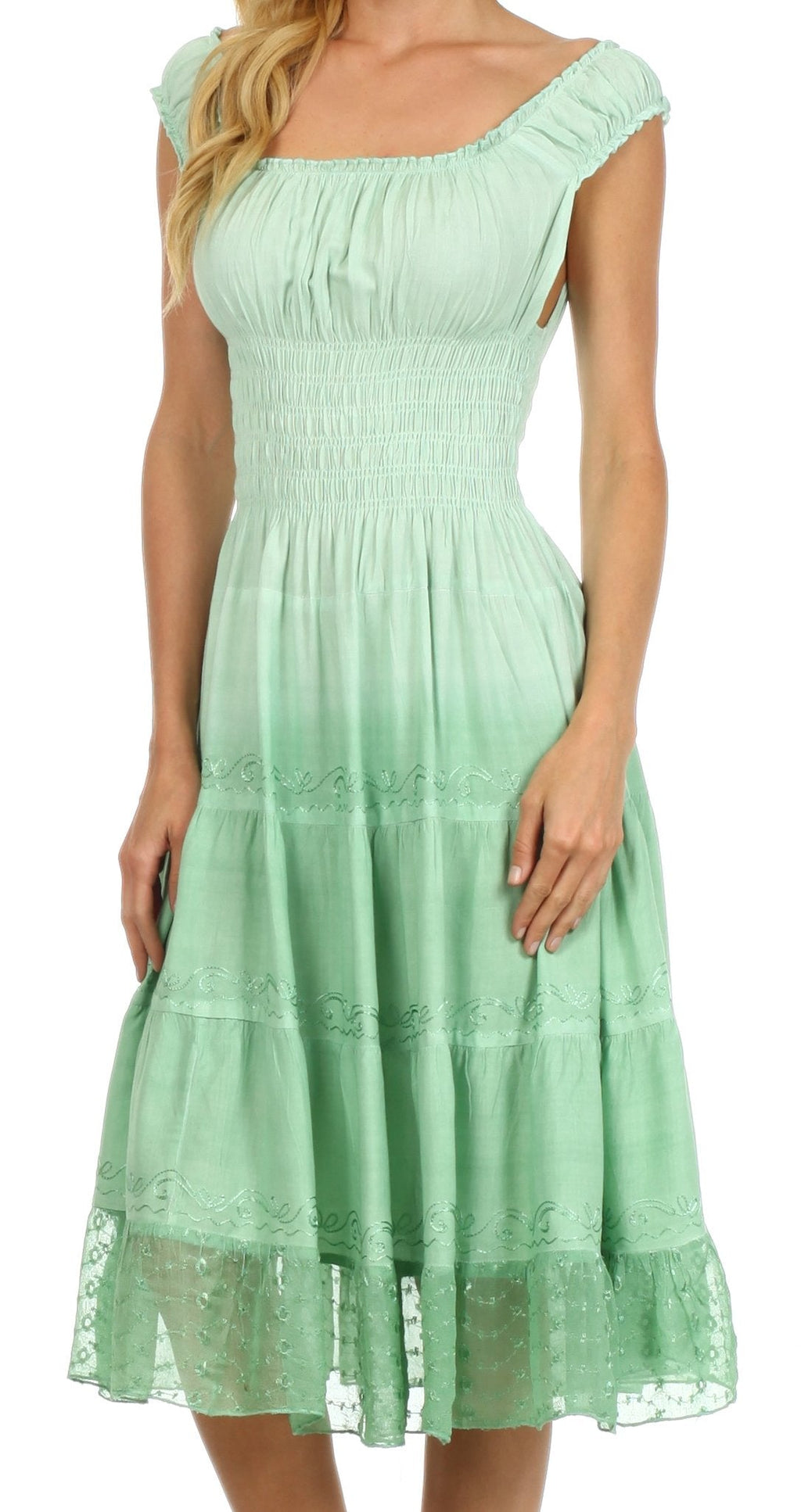 Sakkas Spring Maiden Ombre Peasant Dress