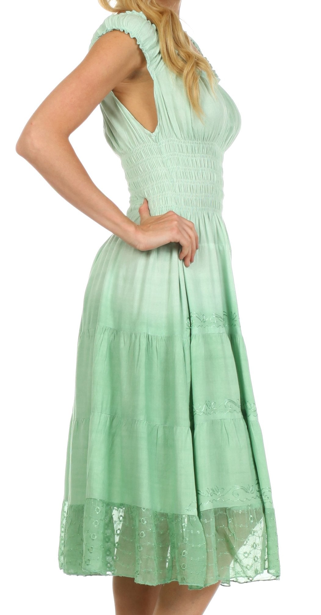 Sakkas Spring Maiden Ombre Peasant Dress