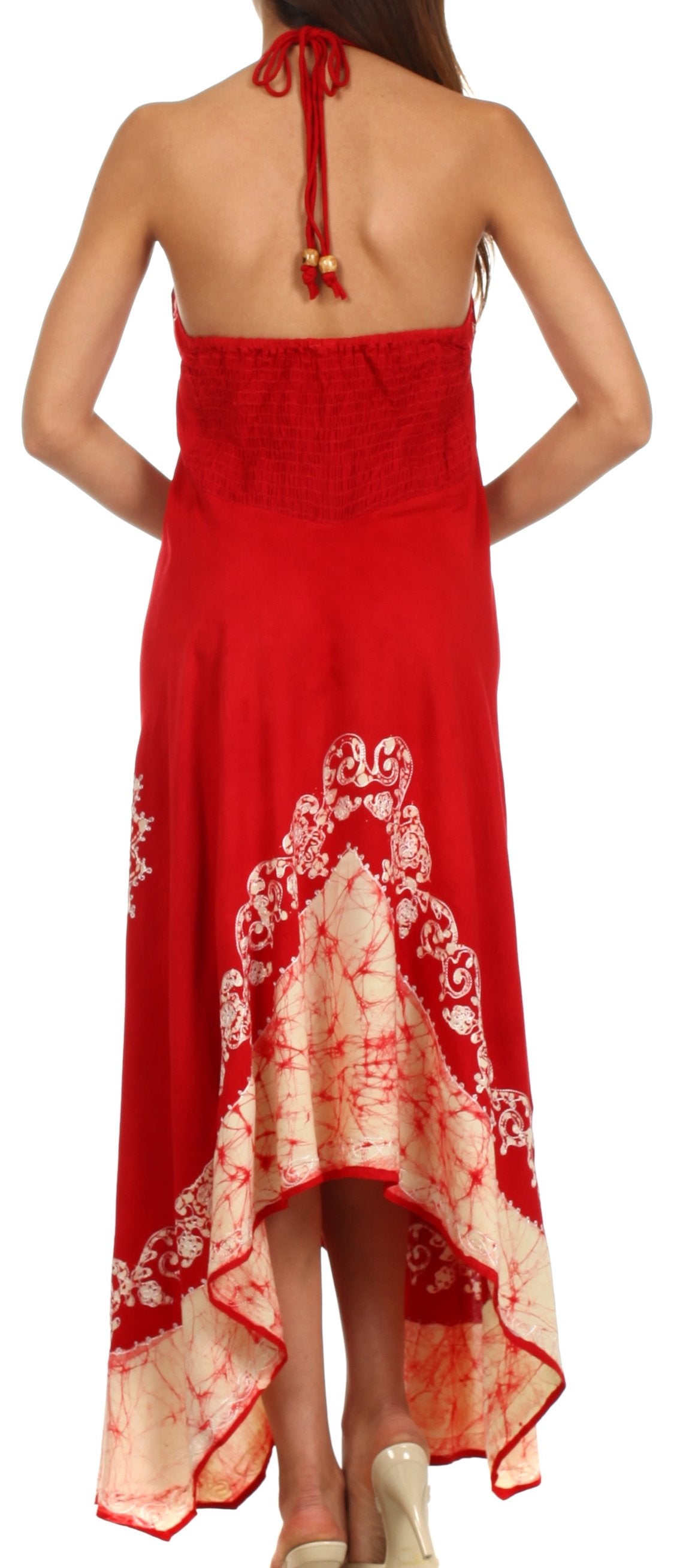 Sakkas Serenity Embroidered Batik Halter Dress
