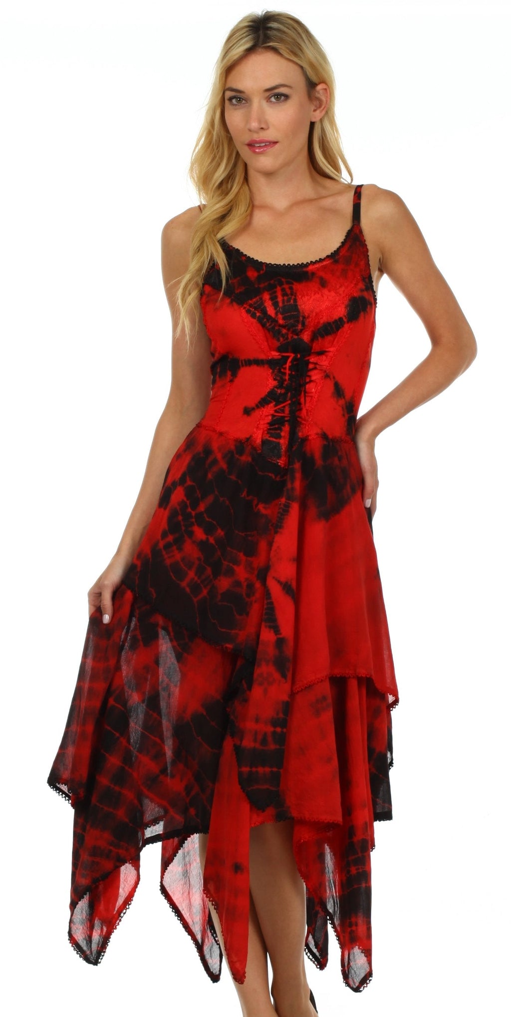 Sakkas Annabella Corset Bodice Handkerchief Hem Dress